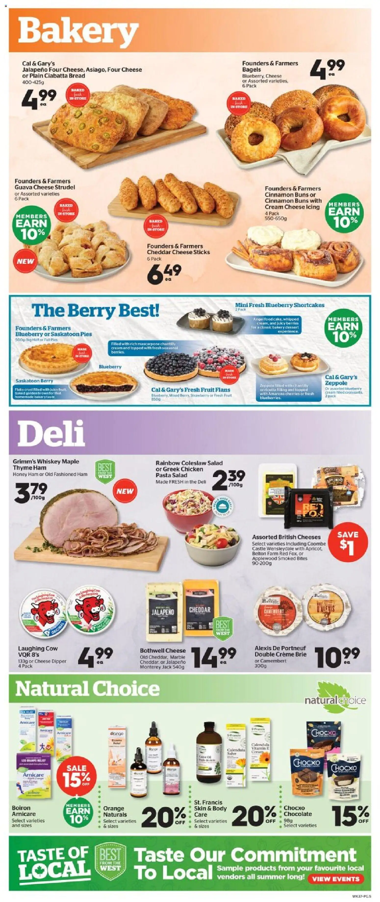 Calgary Co-op flyer valid from Jul 16, 2026 | Page: 5 | Products: Whiskey, Bakery, Camembert, Cheddar