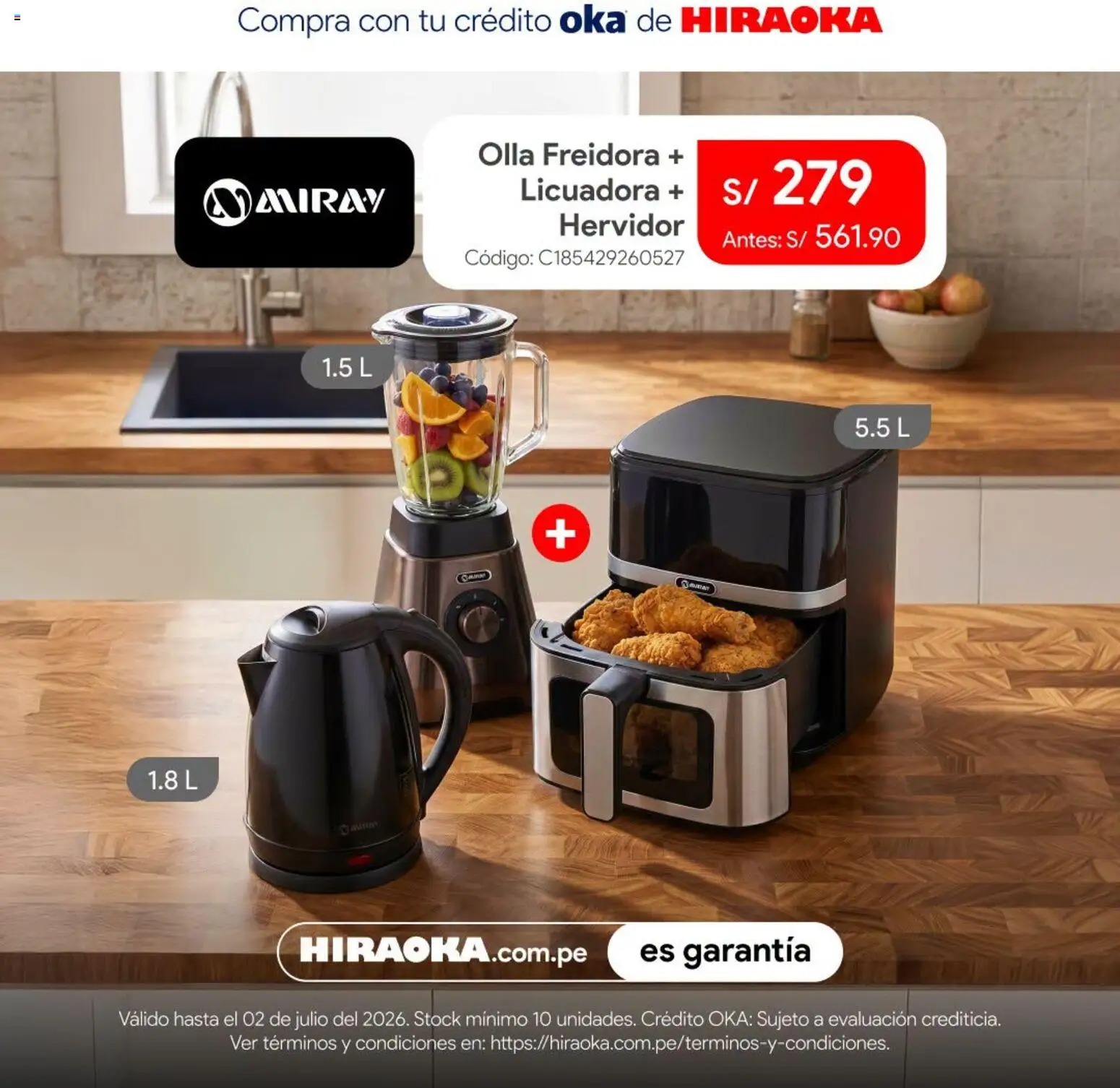 Catálogo Hiraoka válido desde 30/06/2026 | Página: 3 | Productos: Hervidor, Freidora, Licuadora