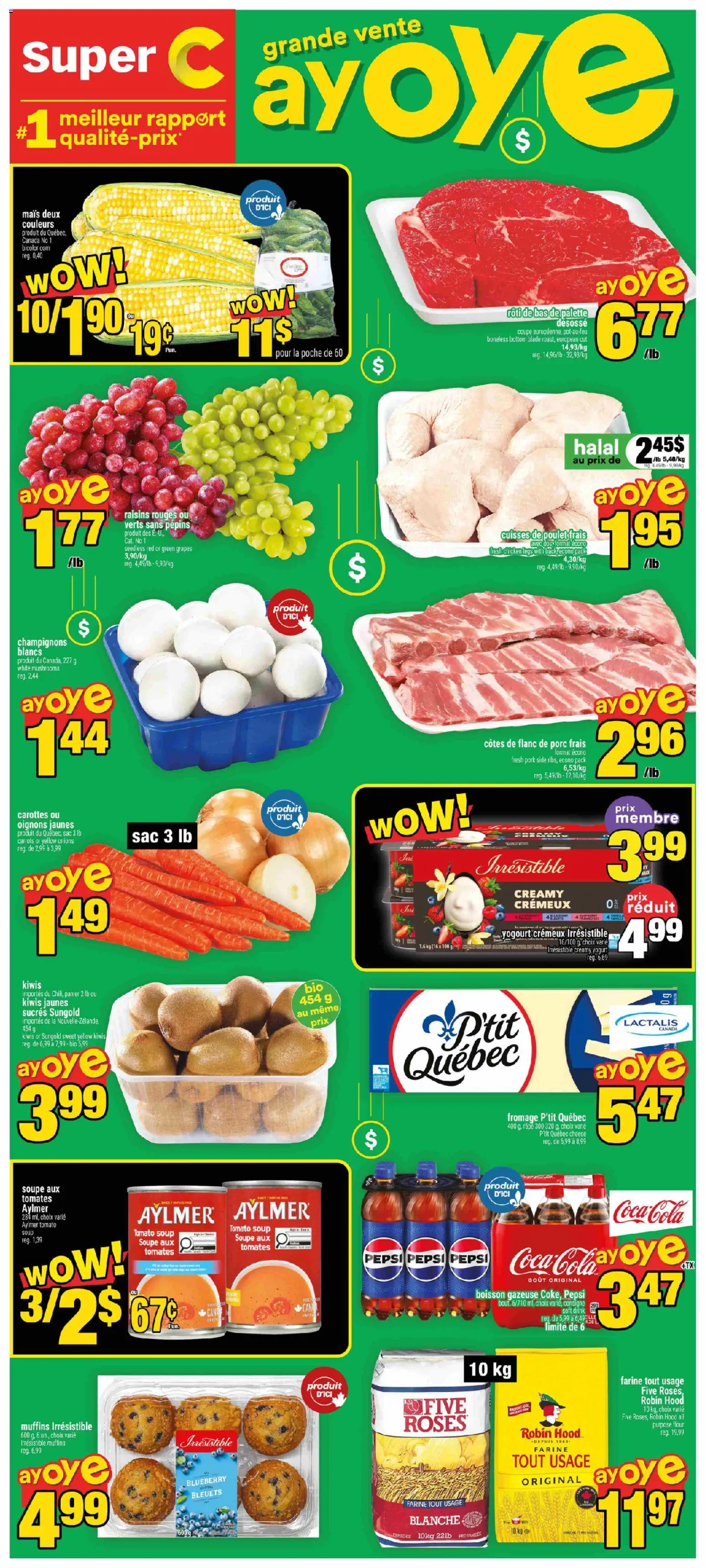 Super C flyer valid from Aug 20, 2026 | Page: 1 | Products: Flour, Tomato, Muffins, Yogurt