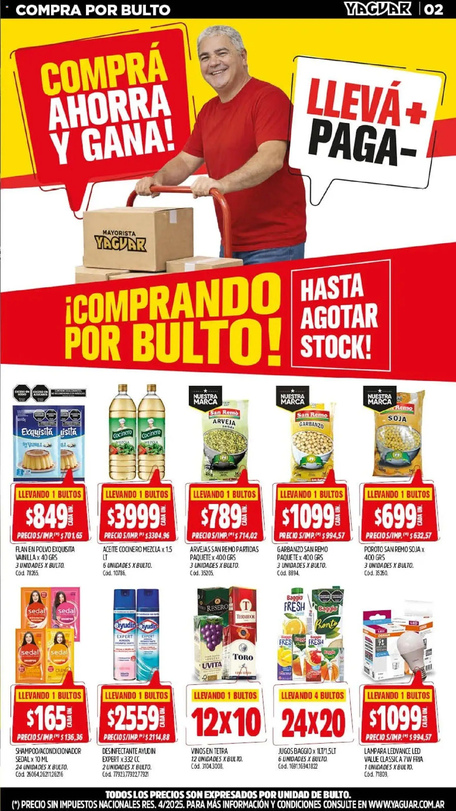 Yaguar - Oferta Semanal Mendoza │ válido desde el 18.05.2026 | Página: 2 | Productos: Arveja, Desinfectante, Lámpara, Aceite