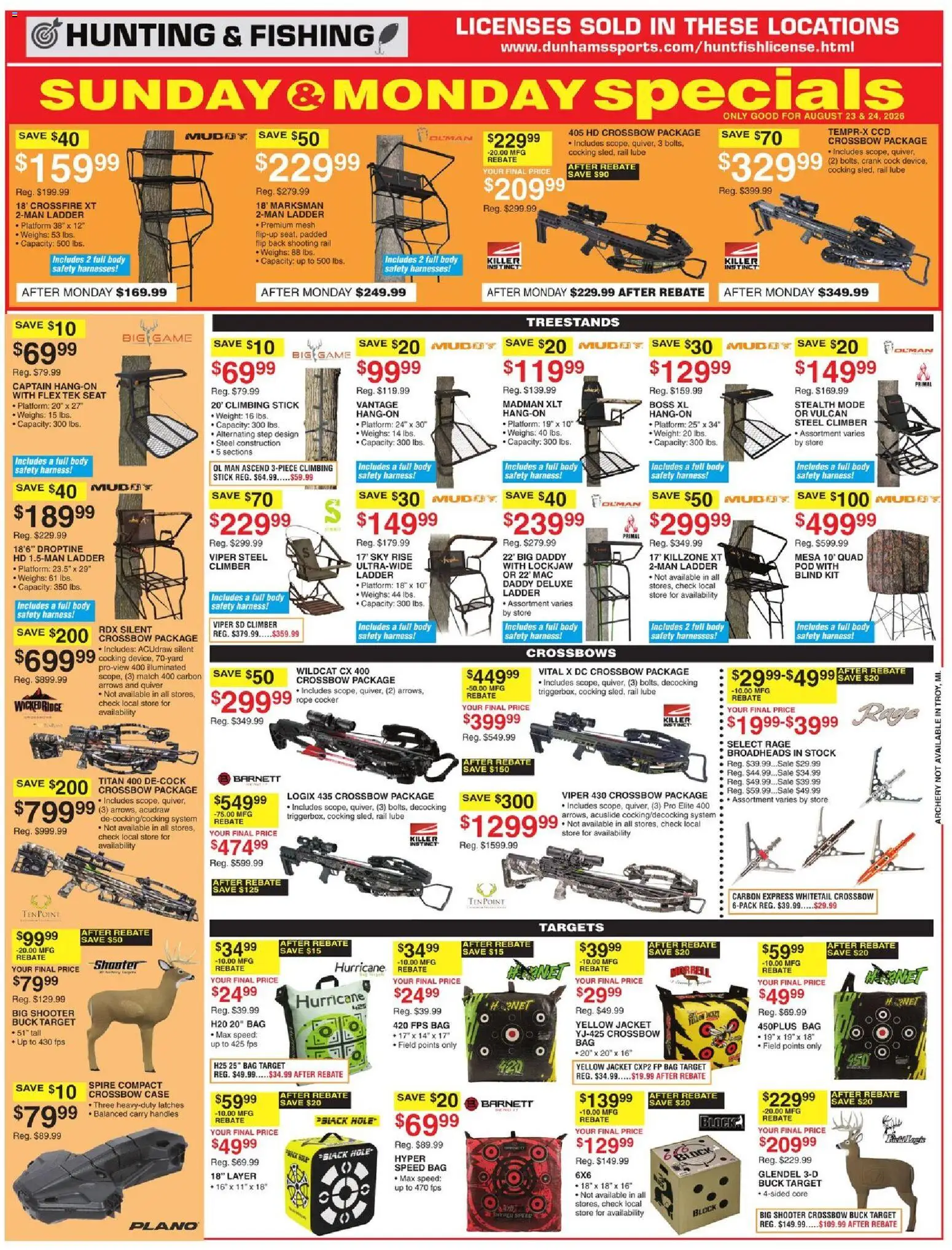 Dunham's Sports Weekly Ad - valid from 08/22/2026 | Page: 6 | Products: Crossbow, Jacket, Bag, Archery