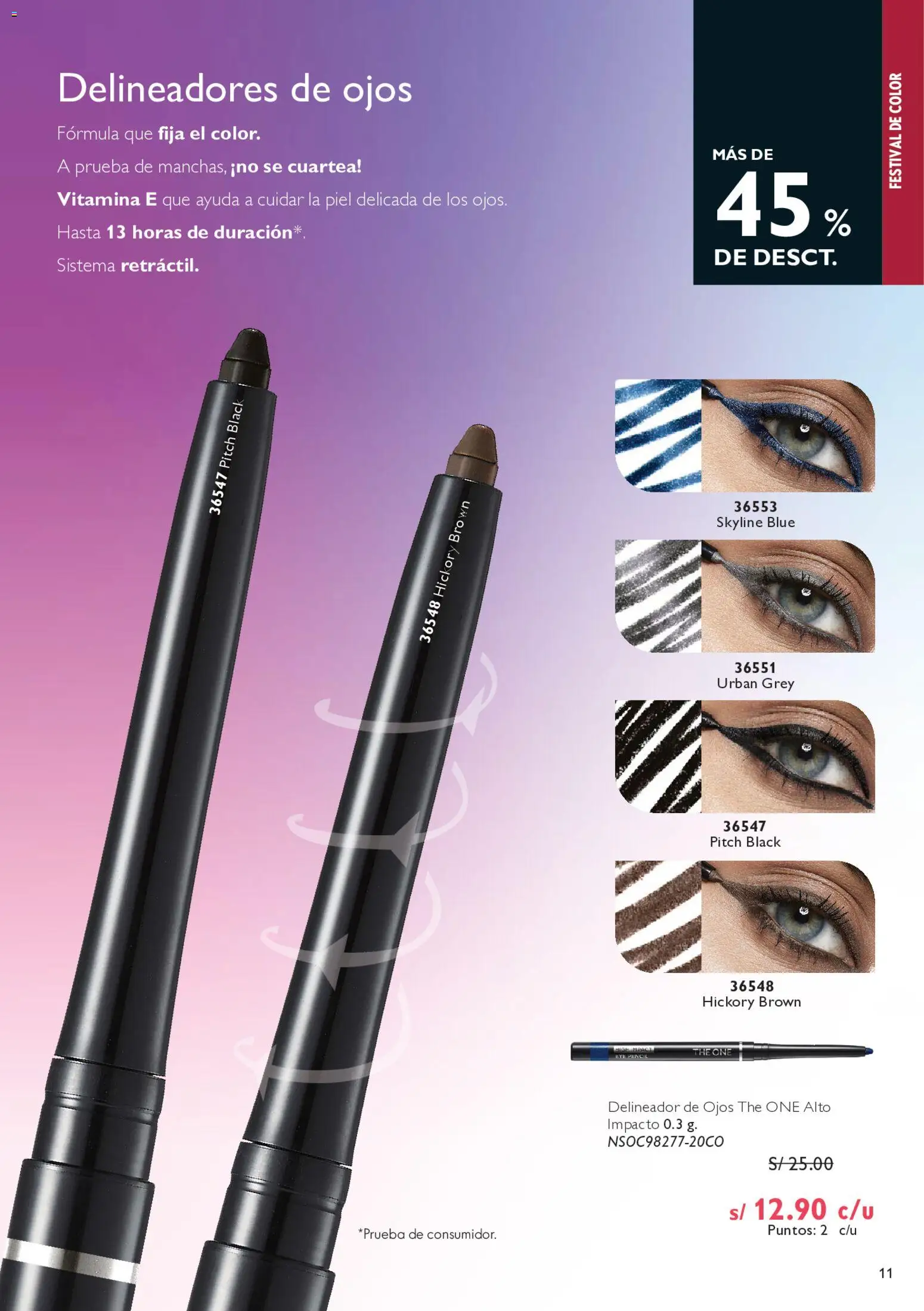 Catálogo Oriflame válido desde 09.05.2026 | Página: 13 | Productos: Delineador de ojos, Delineador