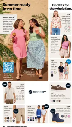 Preview of Sam's Club weekly ads valid from 29.04.2026 | Page: 42 | Products: Shirt, Swimwear, Boots, Dress