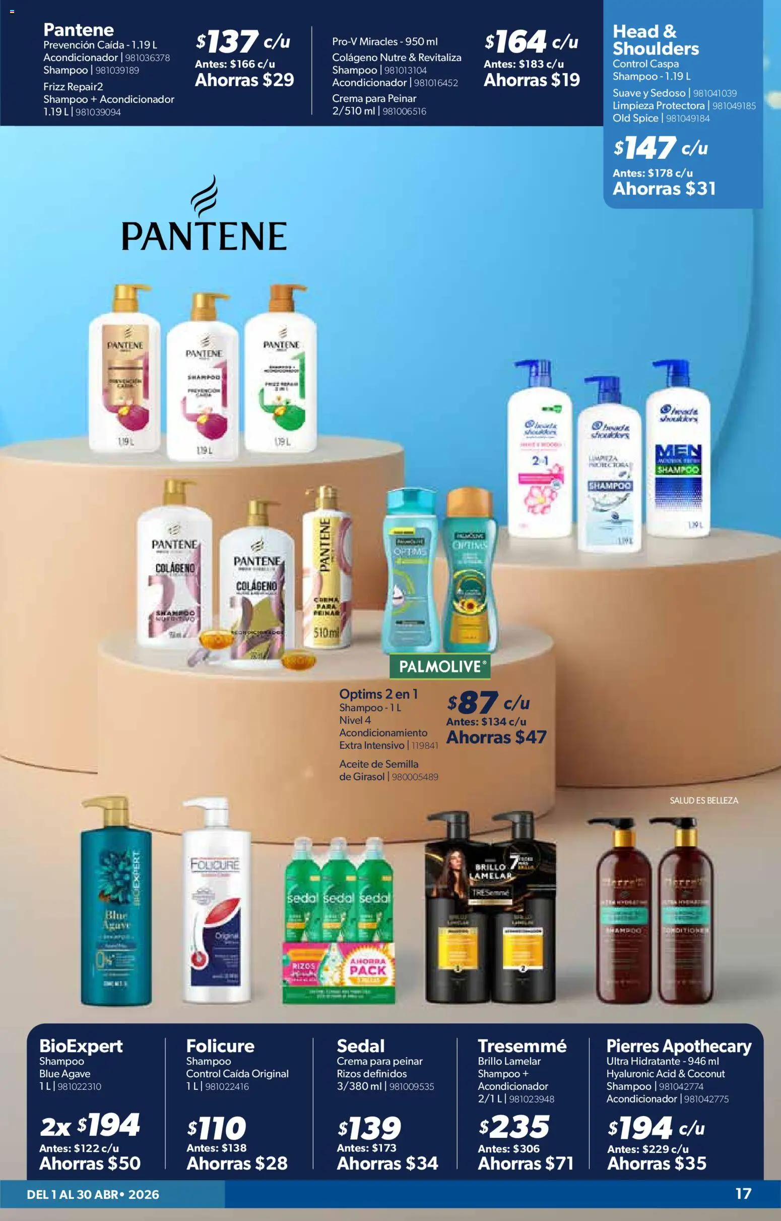 Nuevas ofertas de Sam's Club válidas en toda la República Mexicana desde el 01.04.2026. ¡Encuentra las mejores ofertas en Sam's Club catálogo! | Página: 17 | Productos: Crema, Brillo, Aceite, Acondicionador