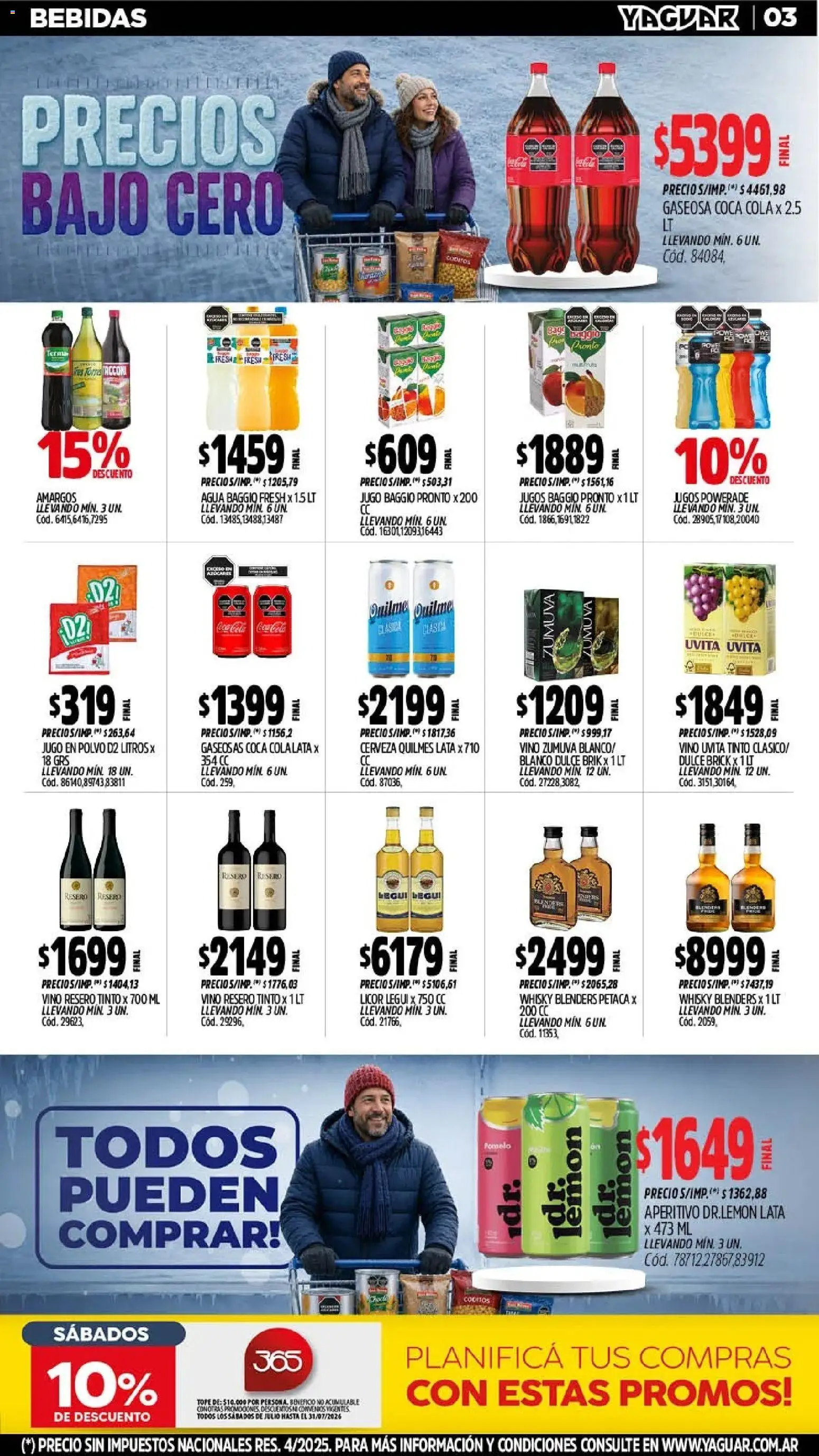 Yaguar - Oferta Semanal San Juan │ válido desde el 20/07/2026 | Página: 3 | Productos: Agua, Pomelo, Jugo, Vino