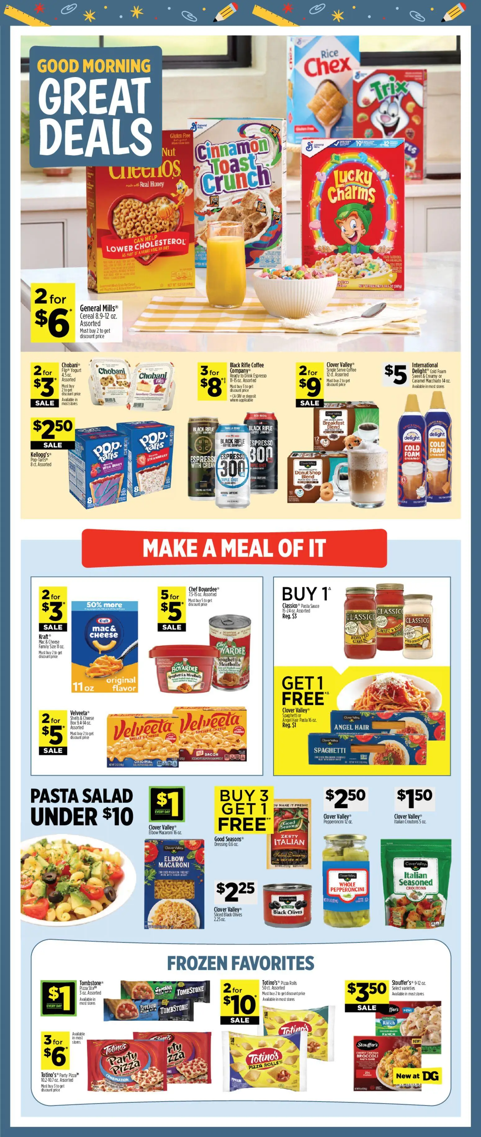 Dollar General Weekly Ad - valid from 08/23/2026 | Page: 6 | Products: Broccoli, Olives, Cereal, Dough