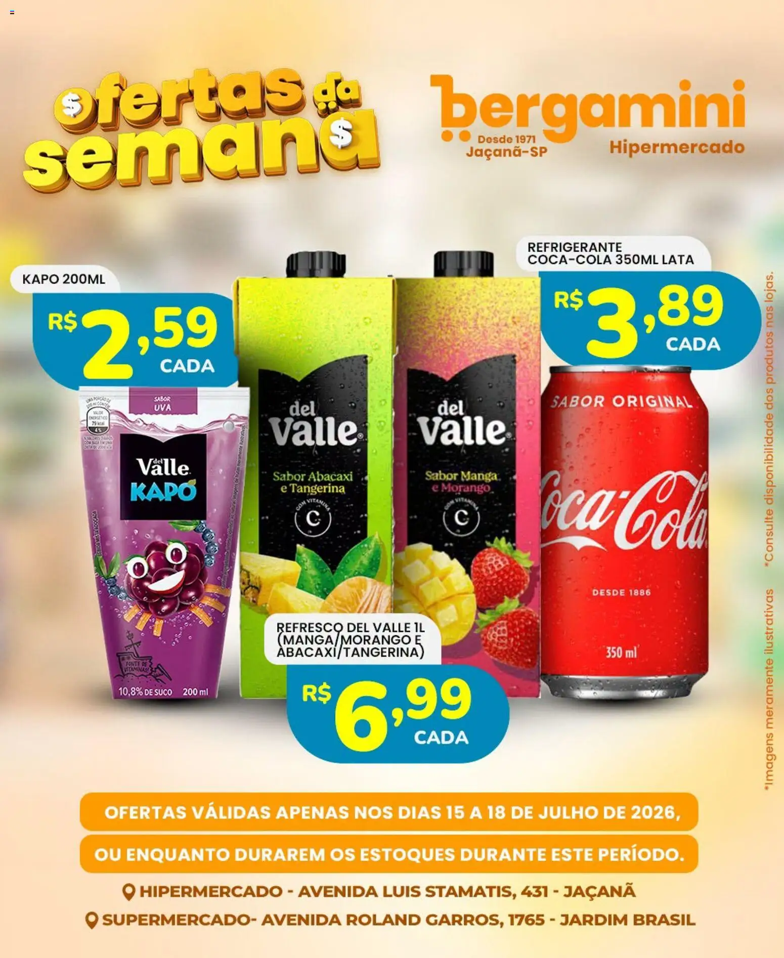 Supermercado Bergamini Folheto - válido de 15/07/2026 | Página: 16 | Produtos: Refresco, Cola, Abacaxi, Refrigerante