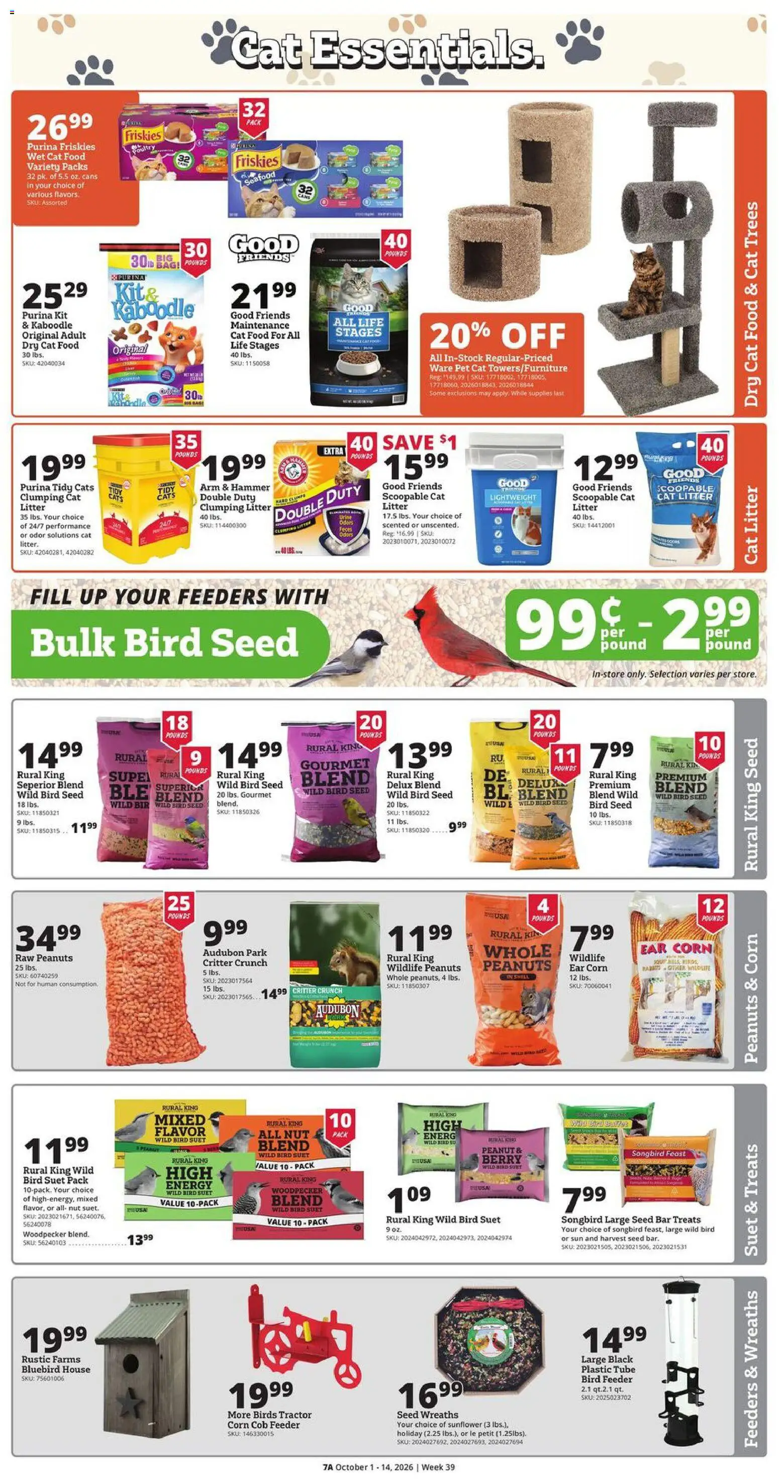 Rural King Weekly Ad - valid from 10/01/2026 | Page: 8 | Products: Cat Food, Cat Litter, Suit, Bag