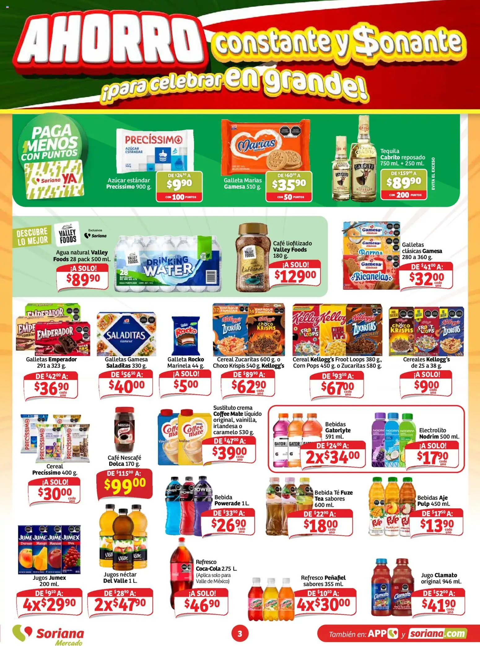 Nuevas ofertas de Soriana válidas en toda la República Mexicana desde el 04/09/2026. ¡Encuentra las mejores ofertas en Soriana Ahorro constante y sonante Mercado Nacional! | Página: 3