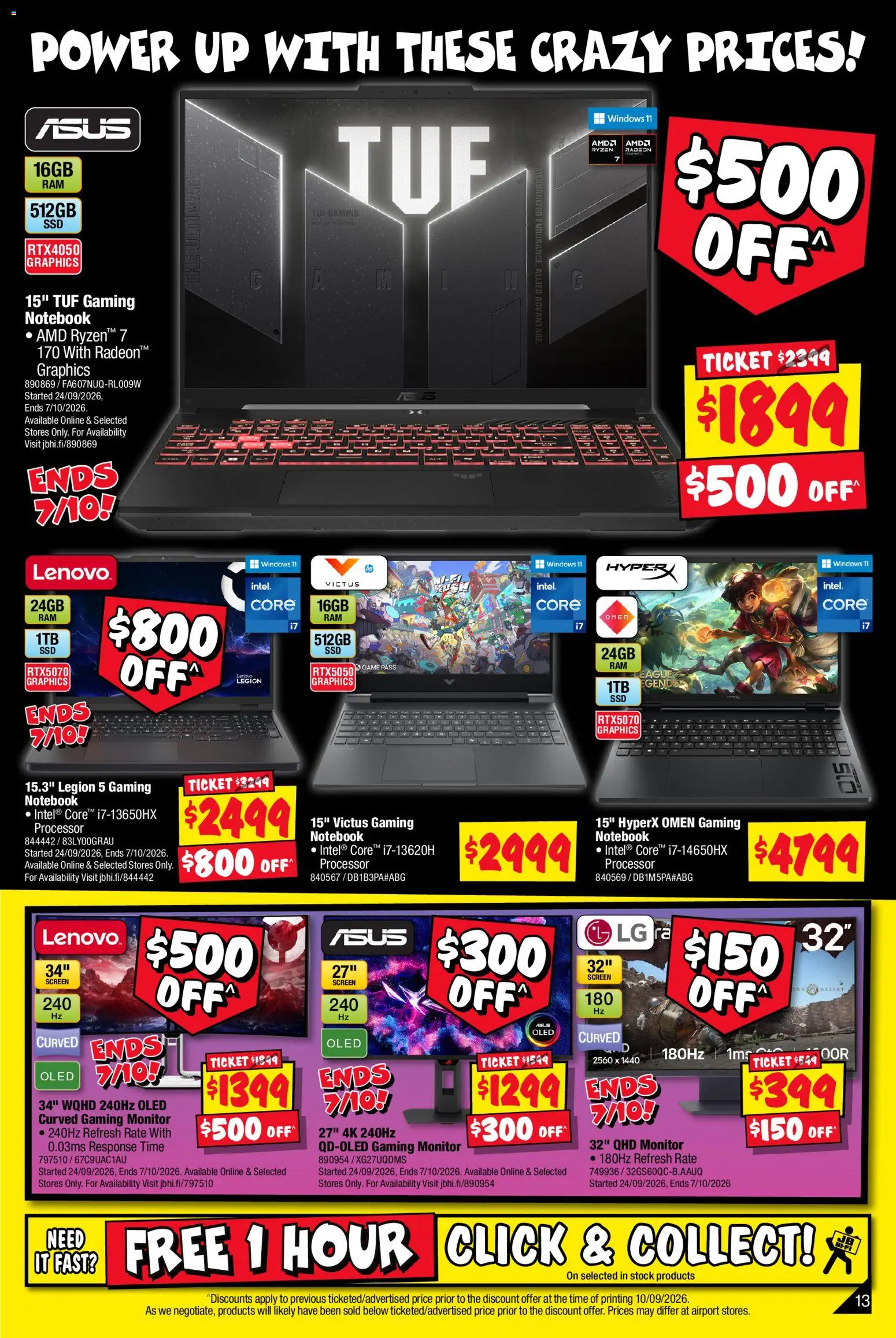 JB Hi-Fi catalogue - valid from 24/09/2026 | Page: 13 | Products: Notebook, Monitor, Game, Screen