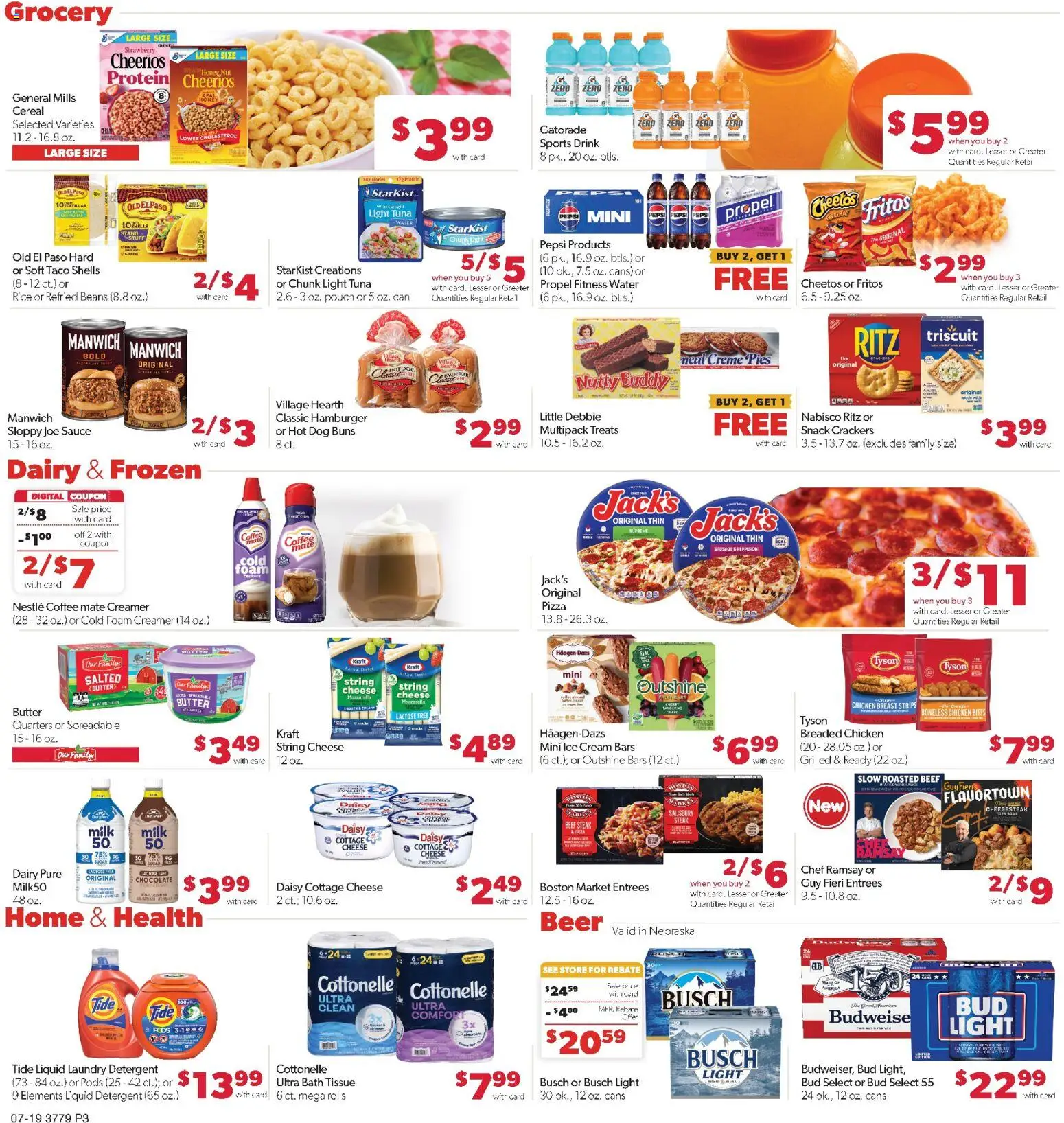 Family Fare Weekly Ad - NE - valid from 07/19/2026 | Page: 3 | Products: Bath, Milk, Rice, Sauce