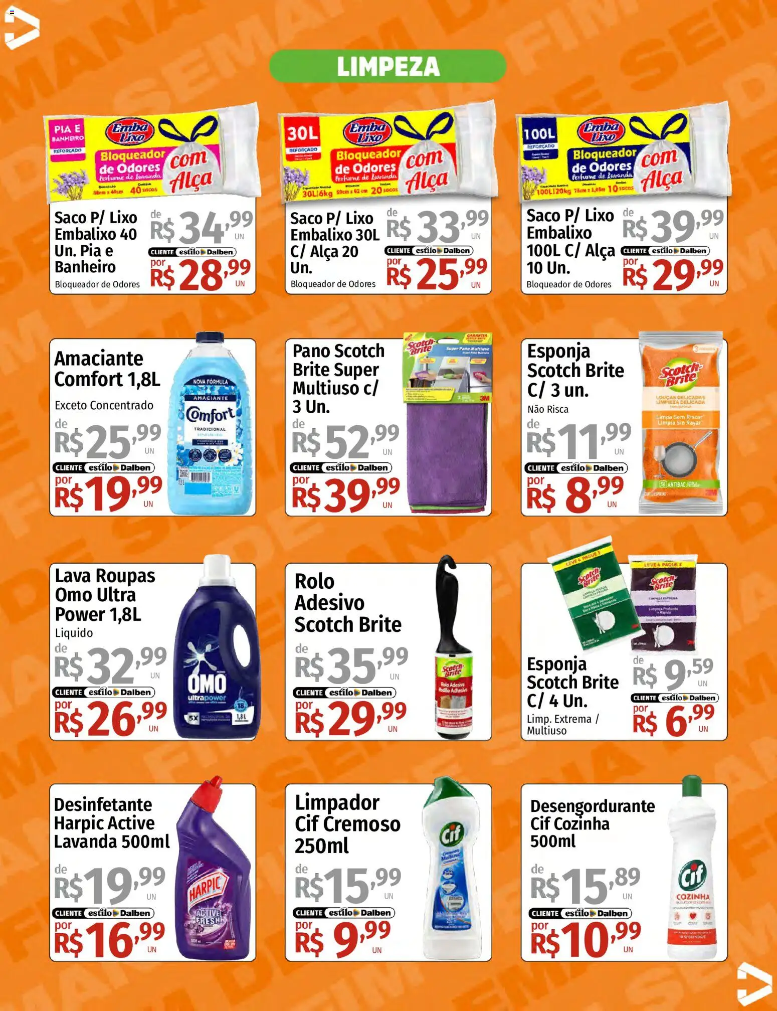 Supermercado Dalben Folheto - válido de 17/07/2026 | Página: 13 | Produtos: Desengordurante, Rolo, Pia, Amaciante
