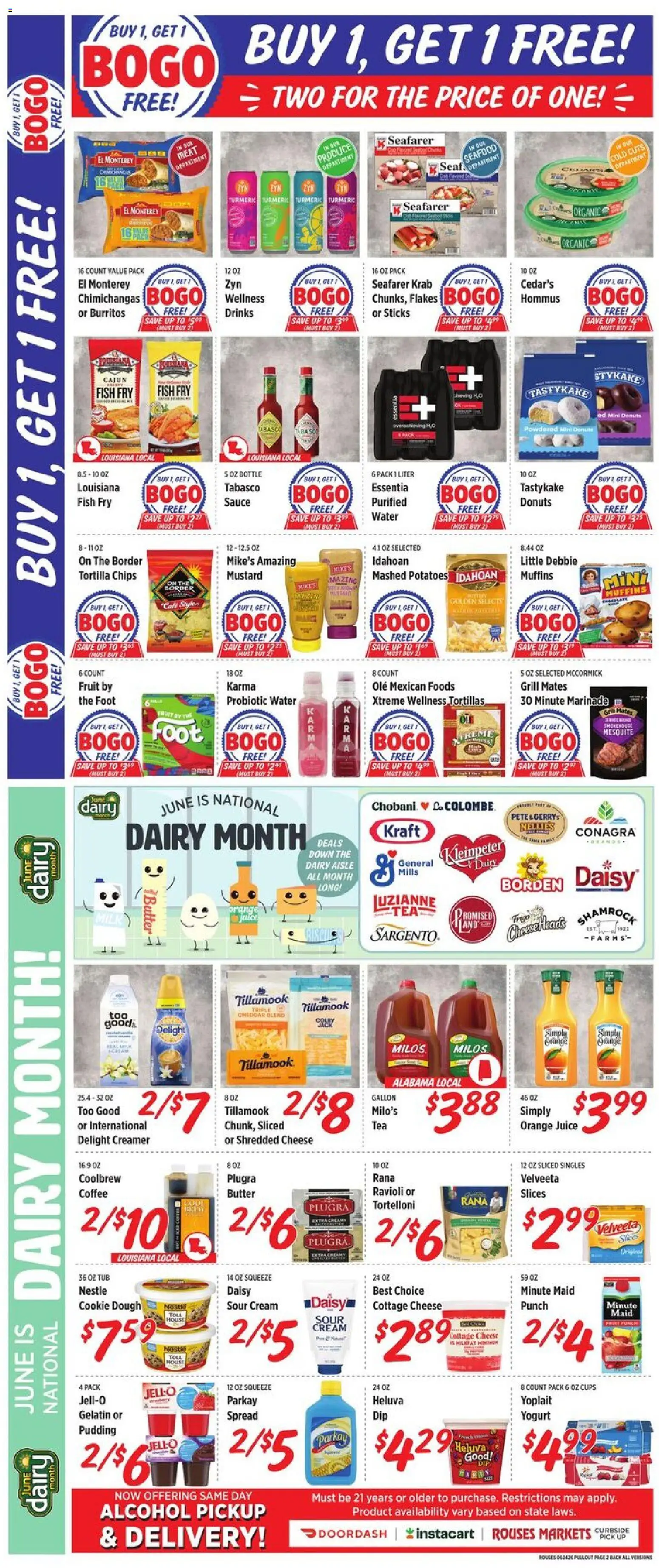 Rouses Weekly Ad - valid from 06/24/2026 | Page: 3 | Products: Cheese, Cream, Cottage cheese, Potatoes