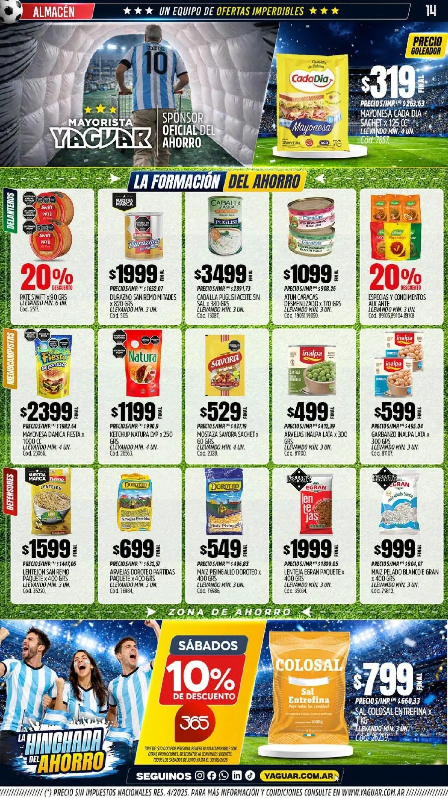 Yaguar - Oferta Semanal Neuquen │ válido desde el 01.06.2026 | Página: 14 | Productos: Ketchup, Maiz, Caballa, Paté