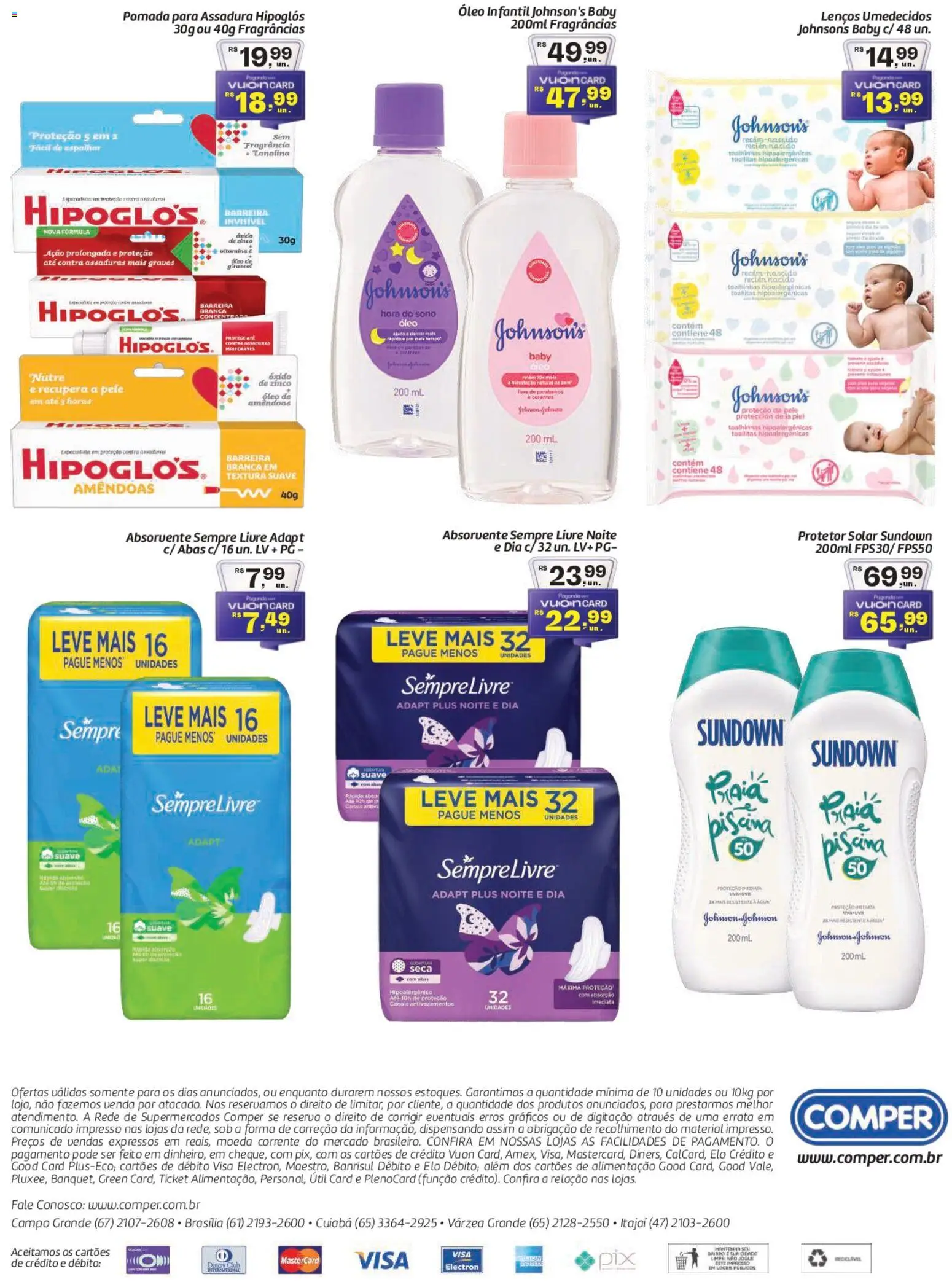 Comper Folheto - válido de 18/08/2026 | Página: 2 | Produtos: Hipoglós, Protetor solar, Piscina, Óleo de girassol