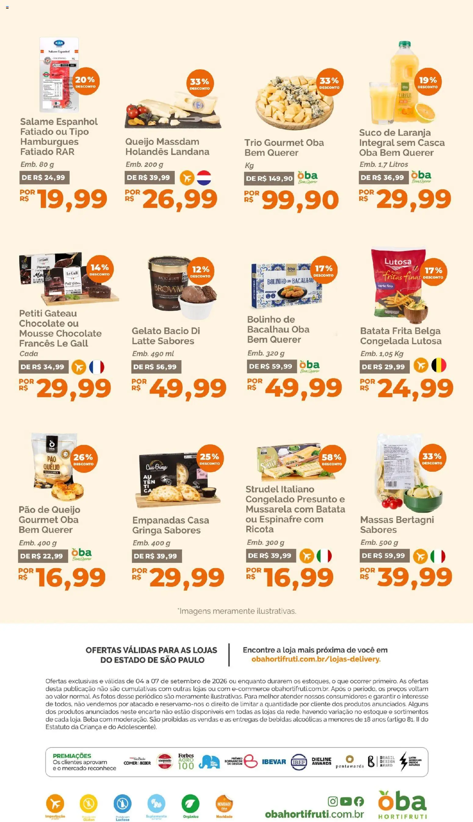 Oba Hortifruti Folheto - válido de 04/09/2026 | Página: 10 | Produtos: Mousse, Suco de laranja, Batata, Pão de queijo
