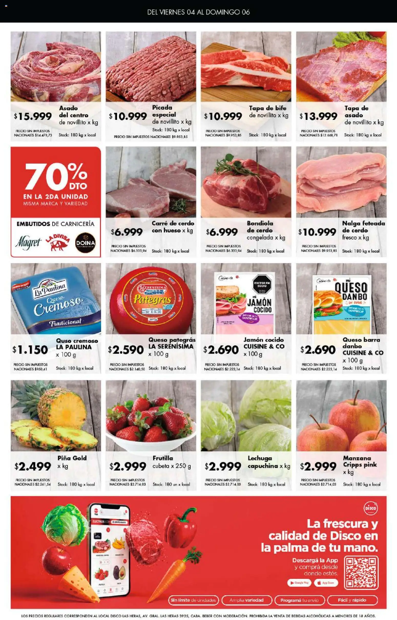 Disco - Ofertas | Bs. As. y Santa Fé │ válido desde el 04/09/2026 | Página: 8 | Productos: Bife, Frutilla, Manzana, Piña