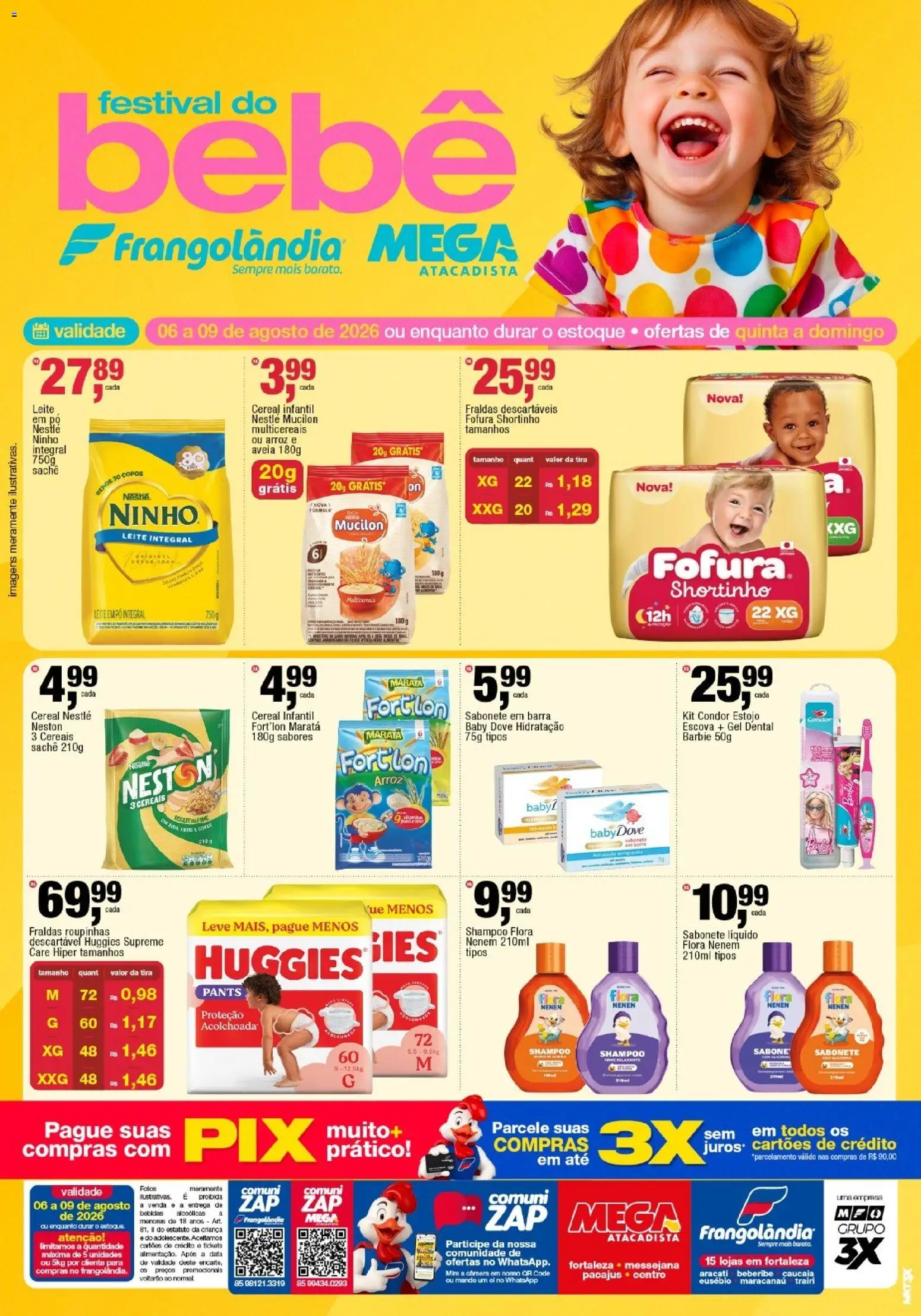 Frangolândia Folheto - válido de 06/08/2026 | Página: 1 | Produtos: Bebidas, Sabonete, Aveia, Fraldas