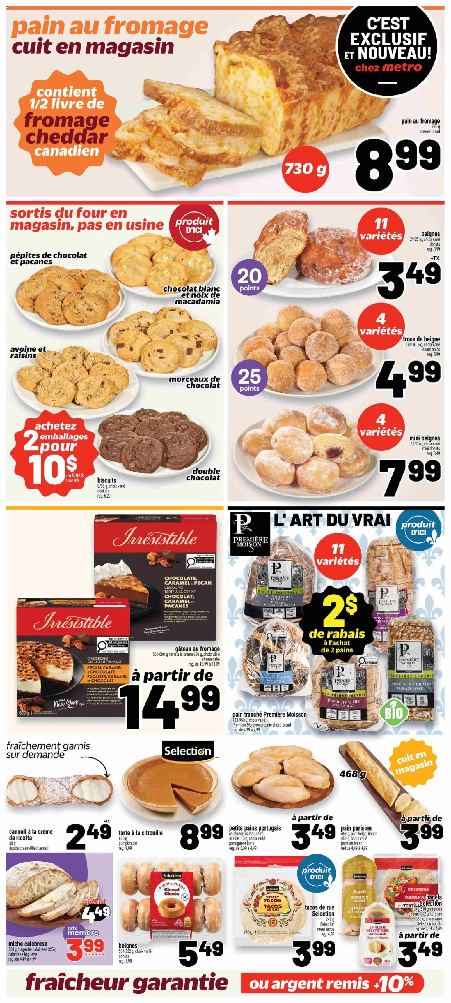 Metro flyer valid from Sep 17, 2026 | Page: 14 | Products: Raisins, Baguette, Chocolate, Donut