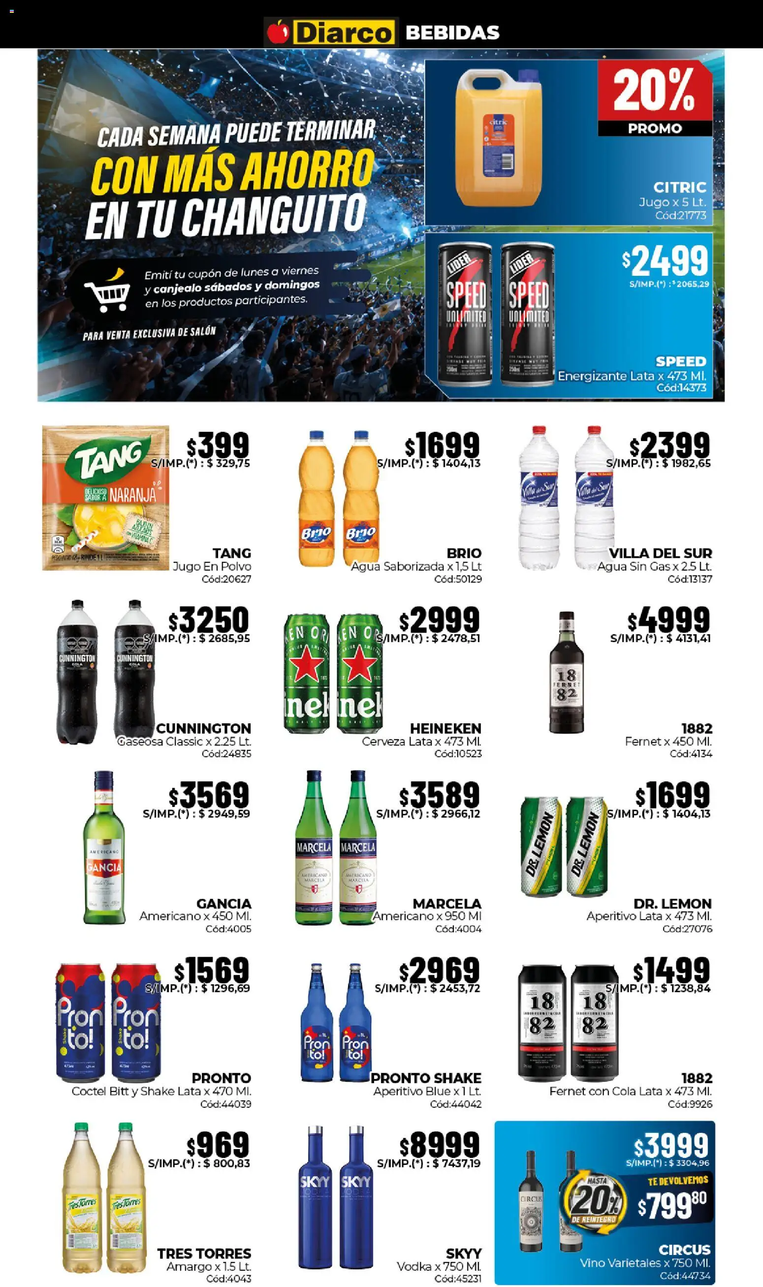 Diarco ofertas │ válido desde el 15.06.2026 | Página: 8 | Productos: Vodka, Fernet, Cerveza, Agua saborizada