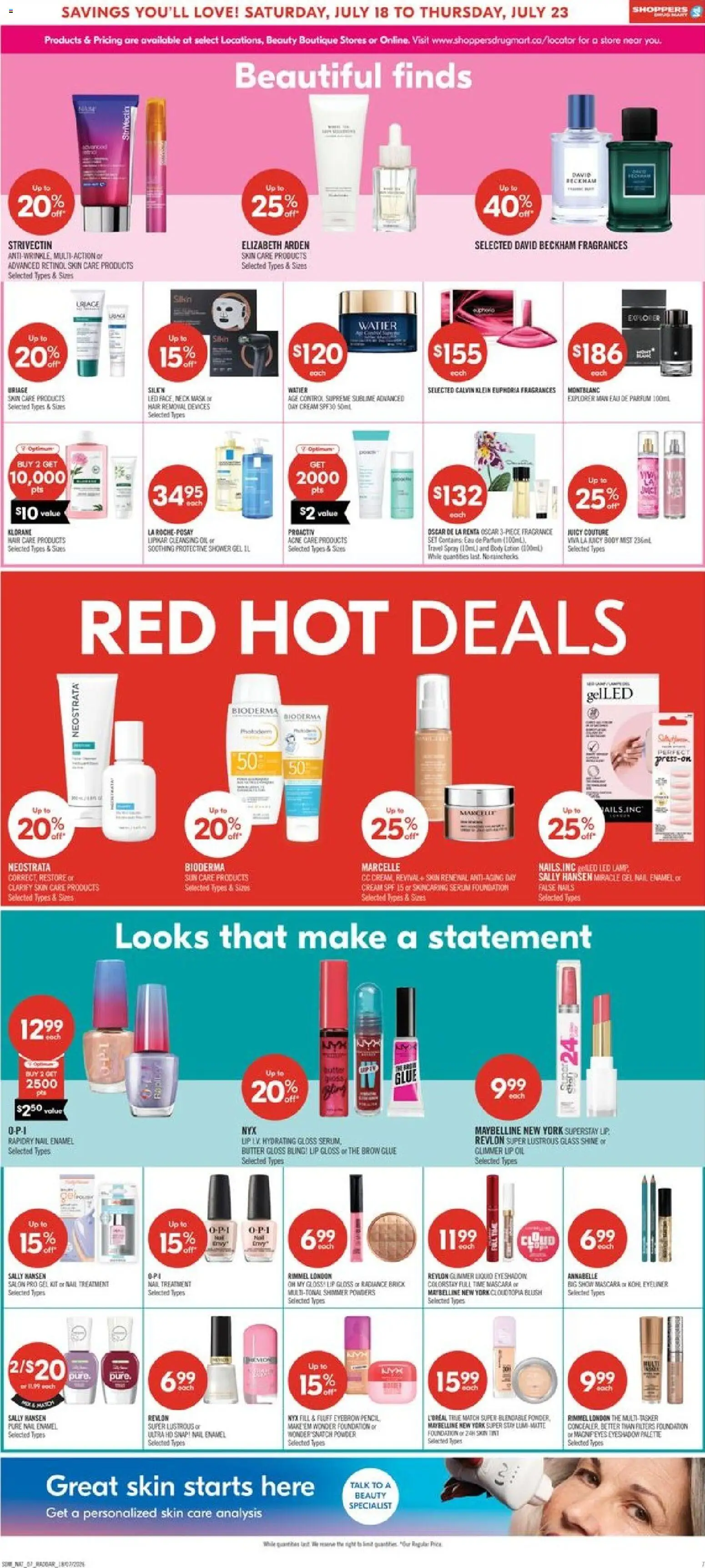Shoppers flyer valid from Jul 17, 2026 | Page: 11 | Products: Fragrance, Eyeliner, Mask, Oil