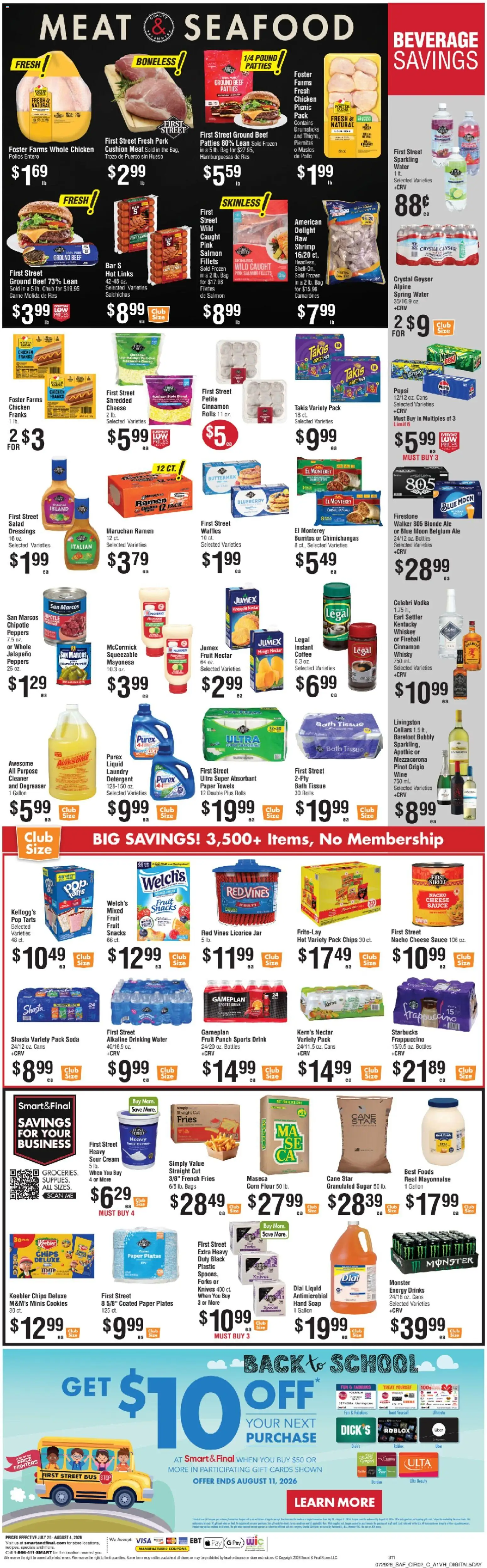 Smart & Final Weekly Ad - valid from 07/31/2026 | Page: 3 | Products: Coffee, Detergent, Sauce, Bag