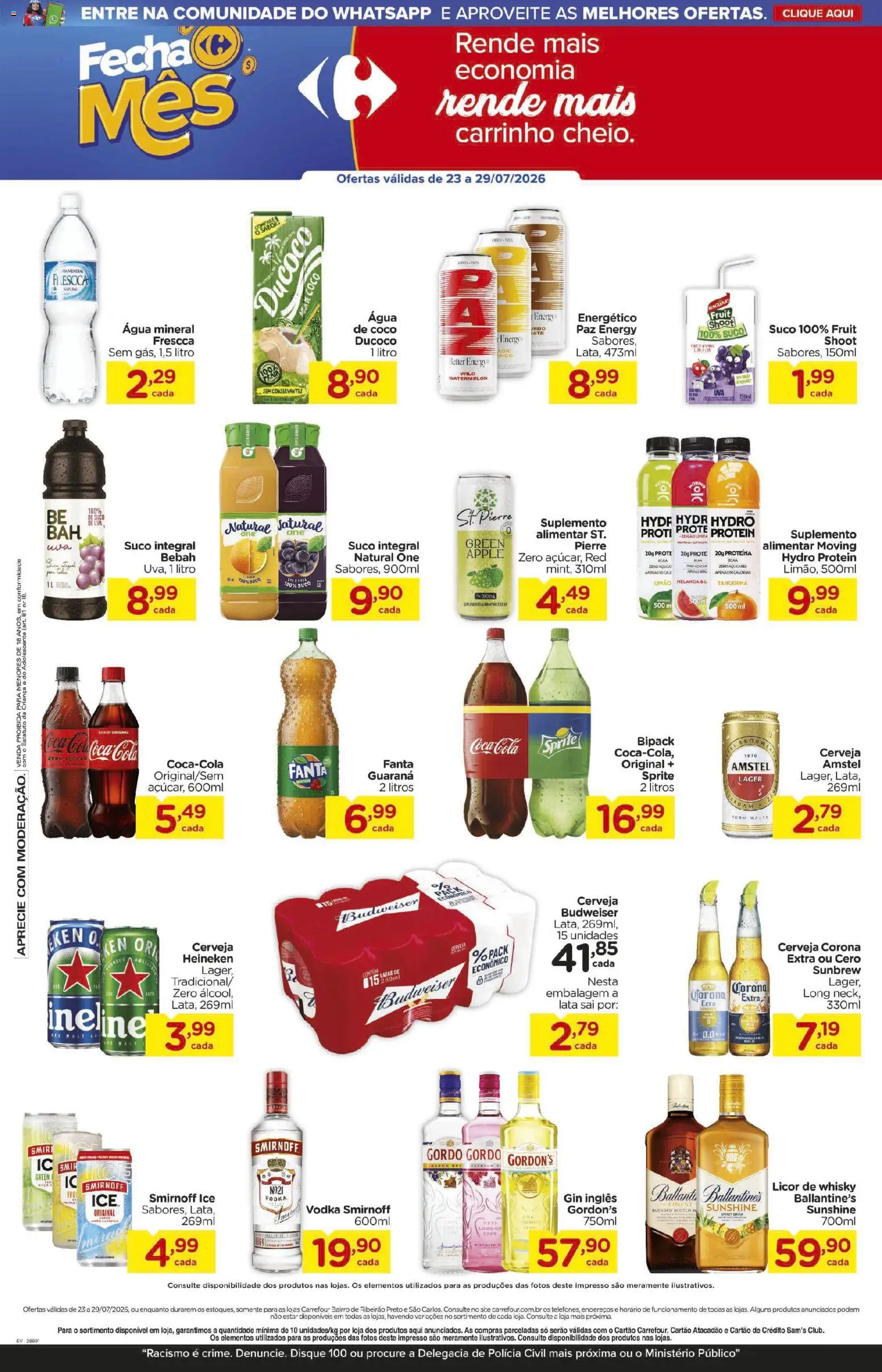 Carrefour Bairro Folheto - válido de 23/07/2026 | Página: 5 | Produtos: Coco, Energético, Carrinho, Gin