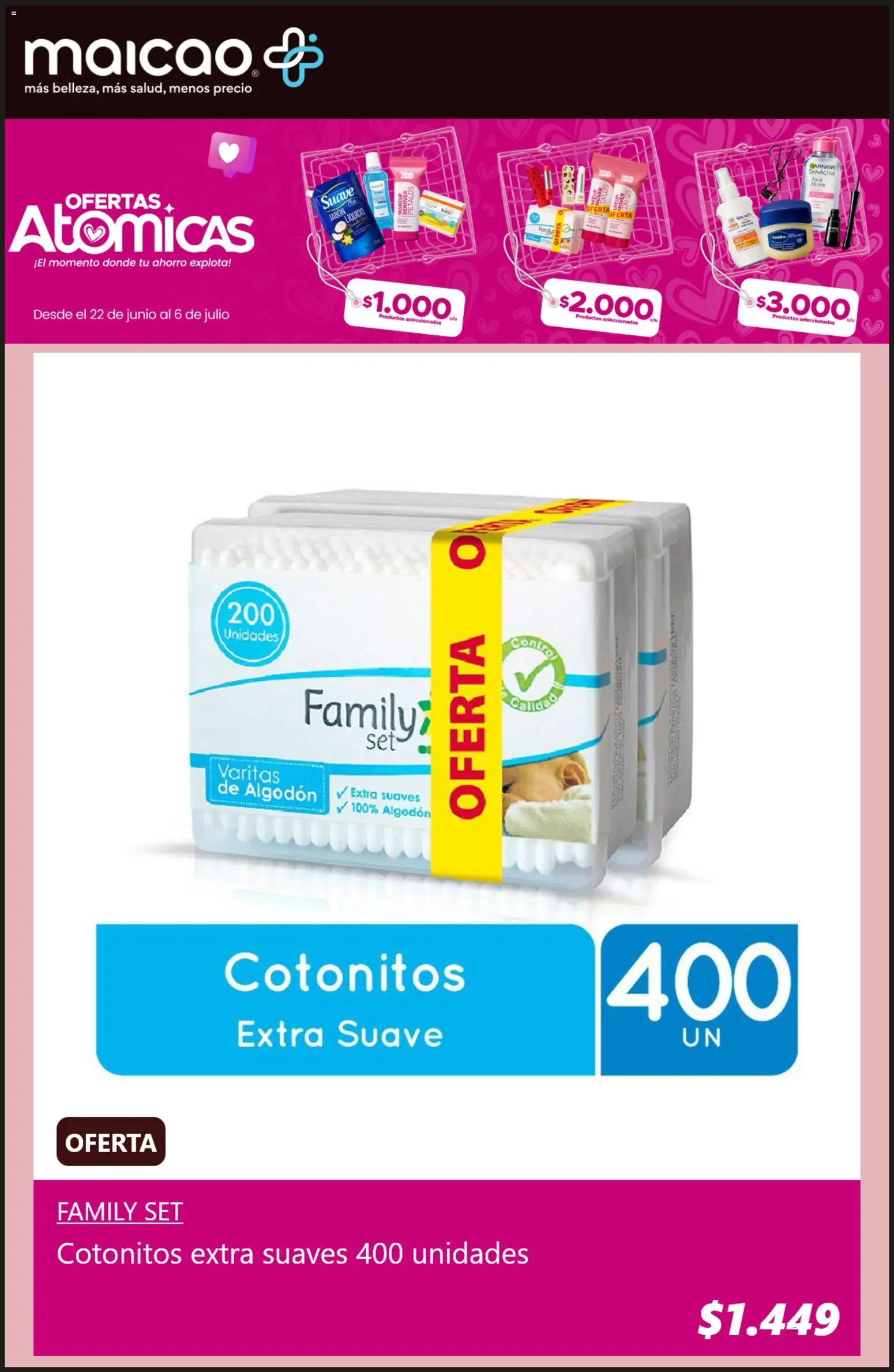 Maicao Ofertas │ válido desde el 22.06.2026 | Página: 7 | Productos: Algodón, Jabón, Jabón líquido