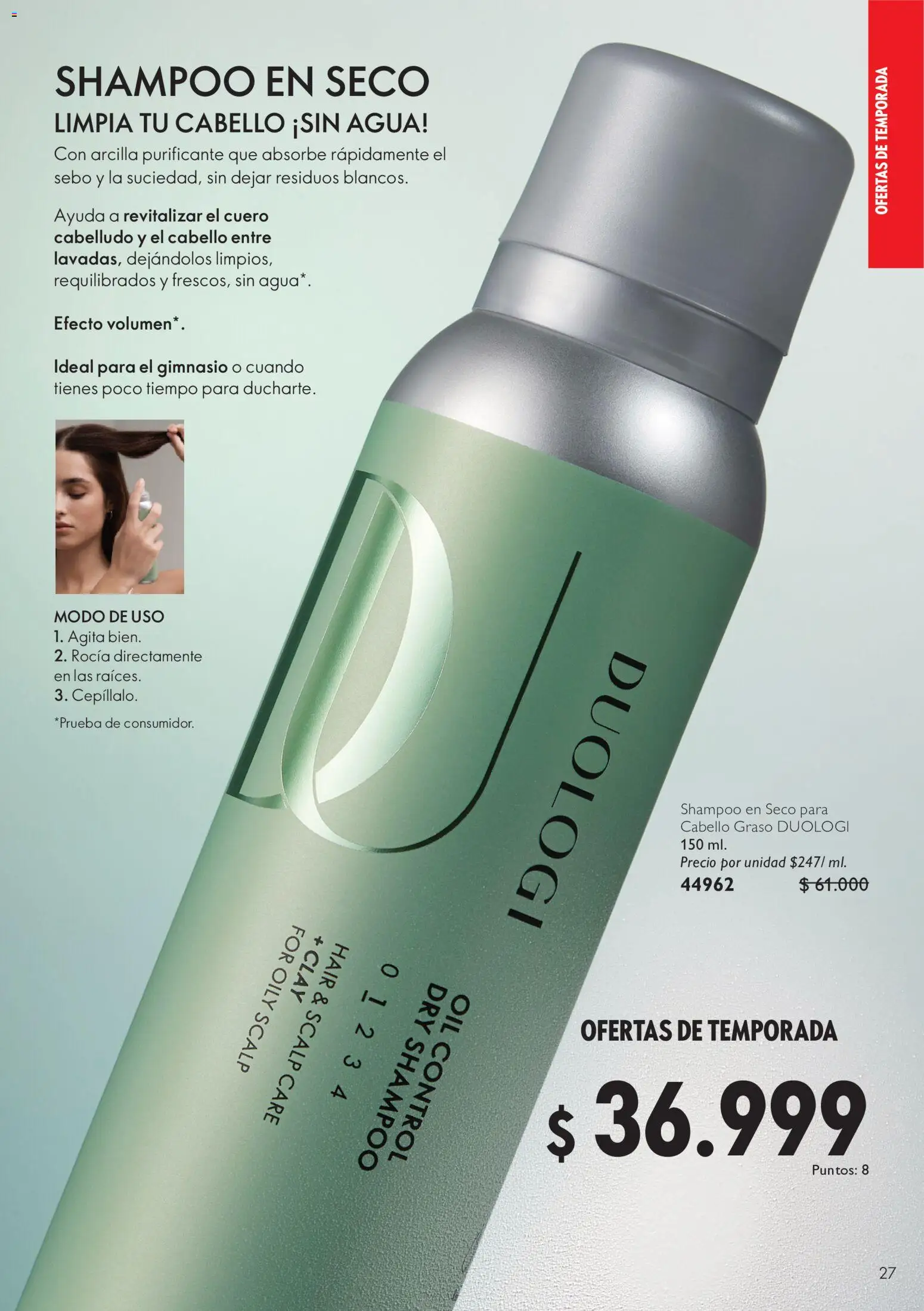 Oriflame revista - valida desde el 01/08/2026 | Página: 27 | Productos: Agua, Shampoo