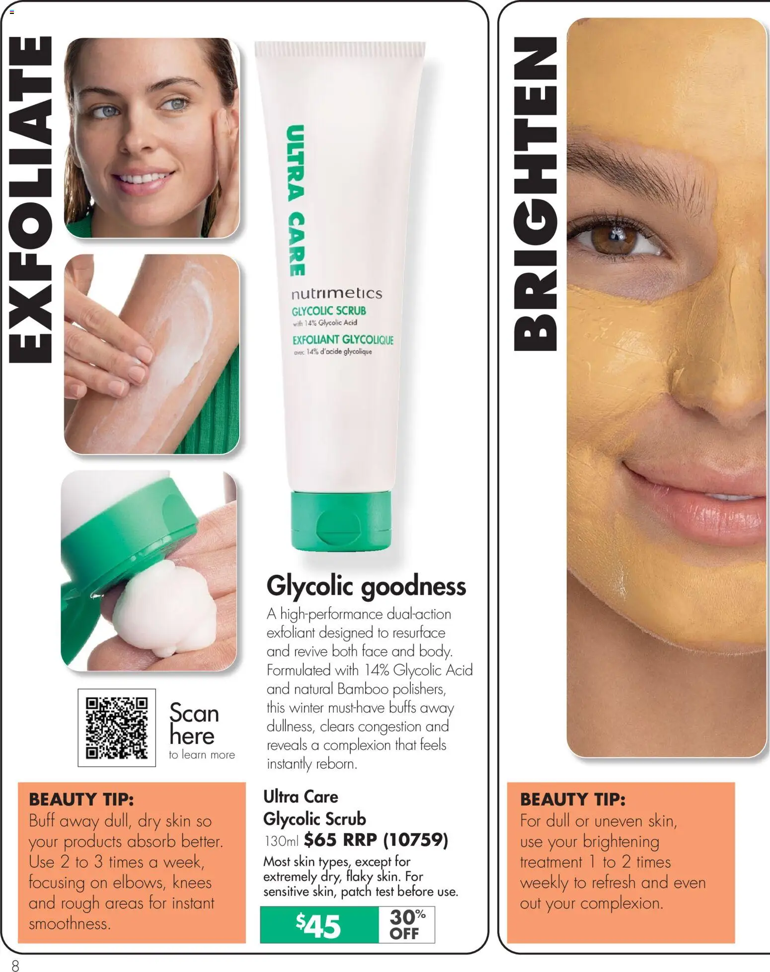 Nutrimetics catalogue - valid from 26.05.2026 | Page: 8 | Products: Scrub, Treatment