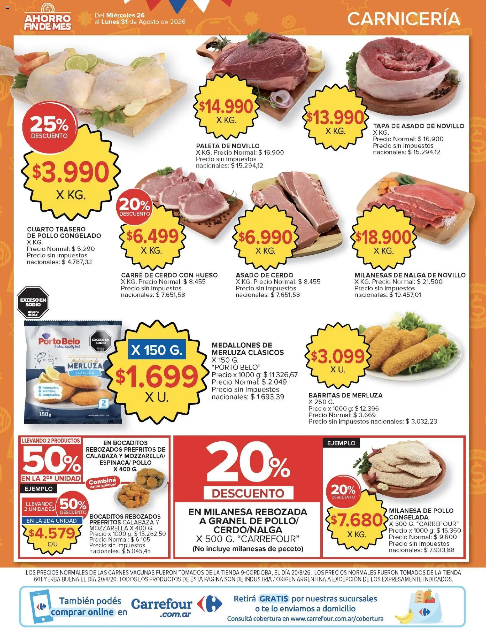 Carrefour Market catálogo │ válido desde el 26/08/2026 | Página: 3 | Productos: Pollo, Paleta, Cerdo, Té