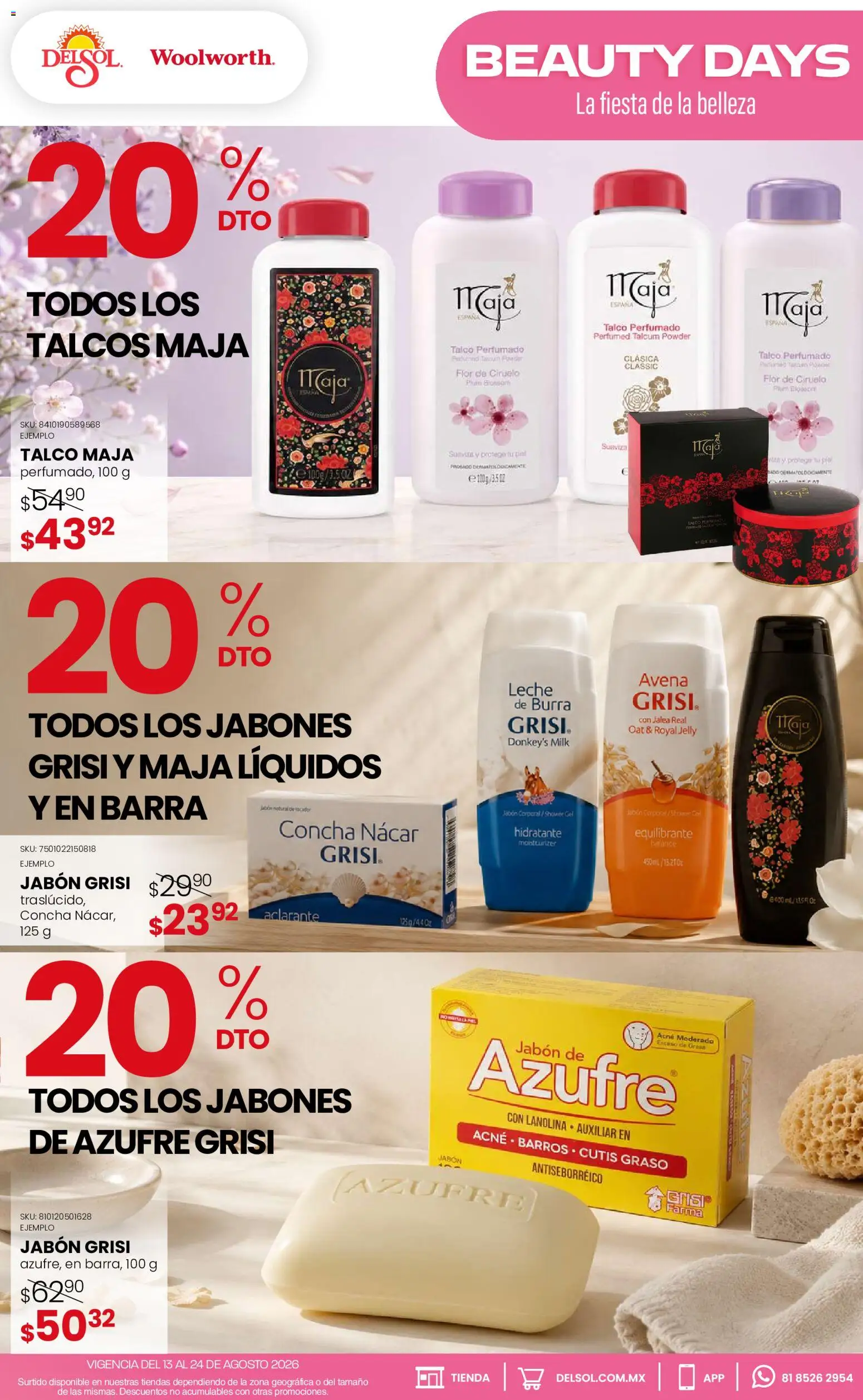 Nuevas ofertas de Del Sol y Woolworth válidas en toda la República Mexicana desde el 13/08/2026. ¡Encuentra las mejores ofertas en Del Sol y Woolworth katalog Beauty Days! | Página: 5 | Productos: Leche, Barra, Aclarante, Jabón