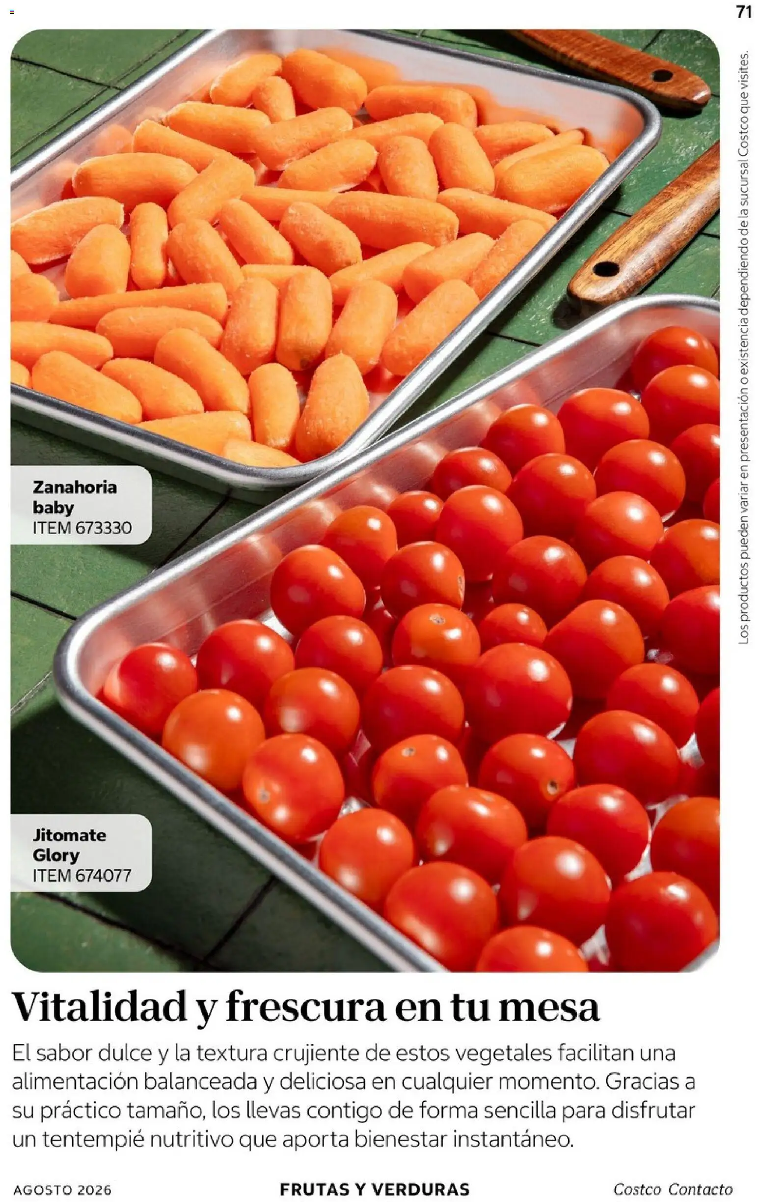 Nuevas ofertas de Costco válidas en toda la República Mexicana desde el 01/08/2026. ¡Encuentra las mejores ofertas en Costco catálogo Agosto! | Página: 71 | Productos: Zanahorias, Dulce, Mesa, Zanahoria