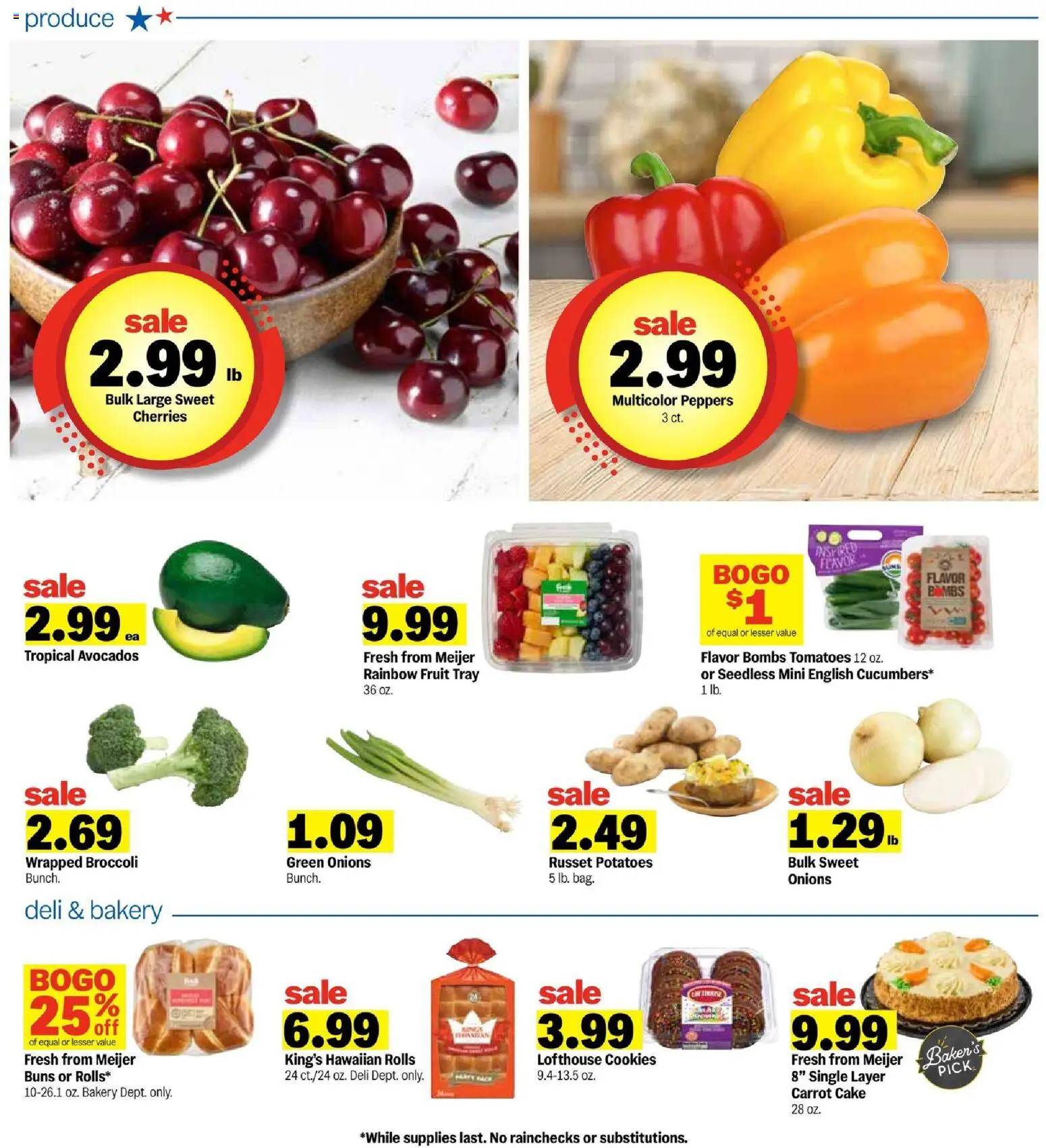 Meijer Weekly Ad - MI - valid from 06/24/2026 | Page: 26 | Products: Broccoli, Cherries, Carrot, Cookies