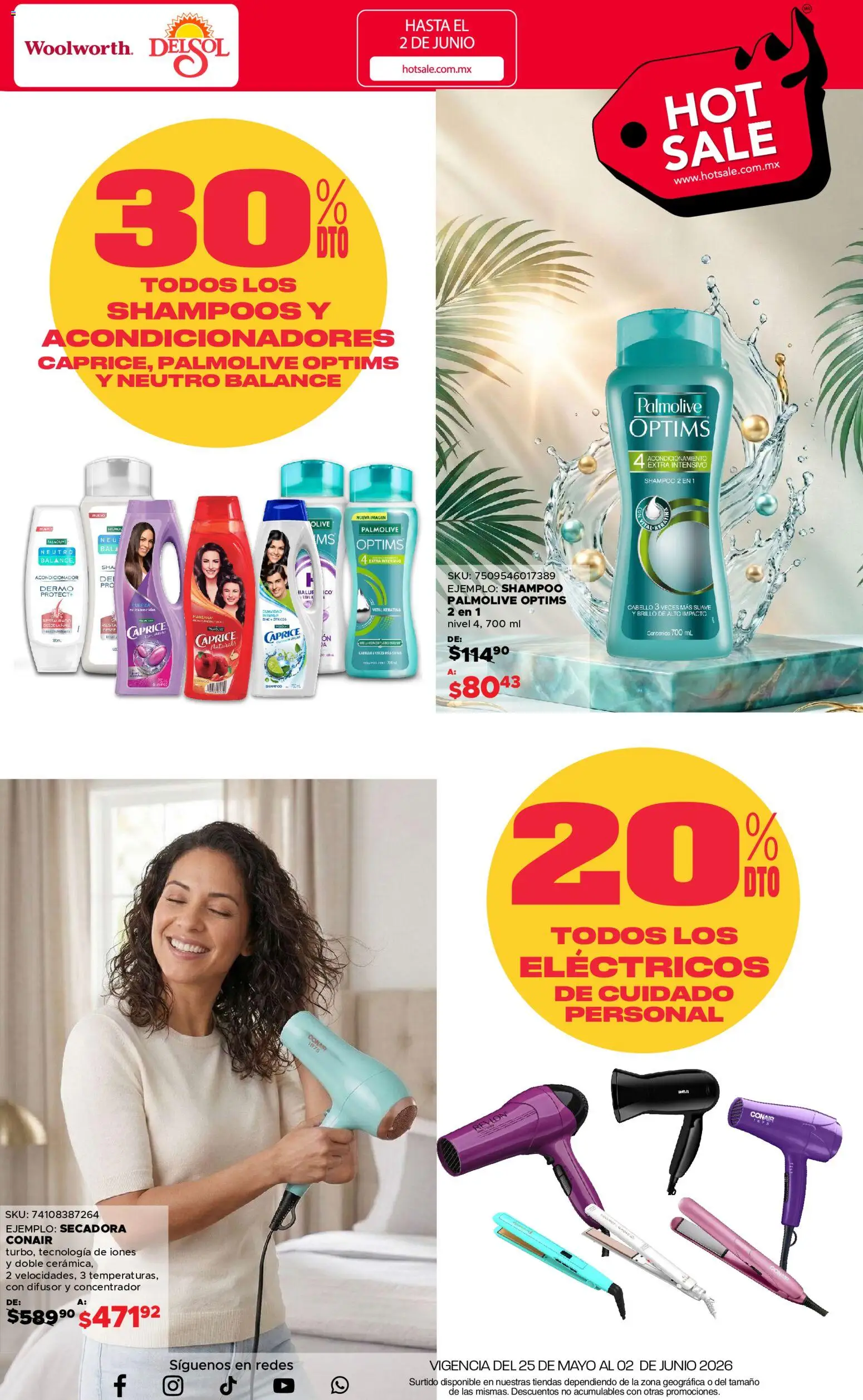 Nuevas ofertas de Del Sol y Woolworth válidas en toda la República Mexicana desde el 25.05.2026. ¡Encuentra las mejores ofertas en Del Sol y Woolworth Hot Sale! | Página: 28