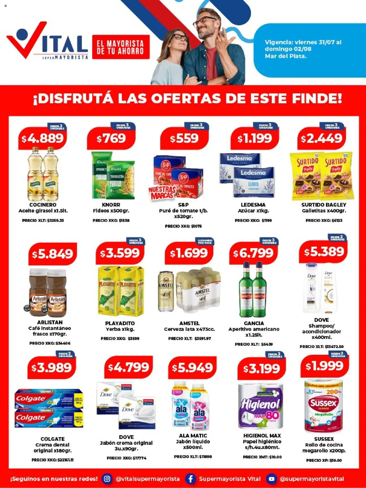 Vital - Ofertas fin Mar del Plata. │ válido desde el 31/07/2026 | Página: 1 | Productos: Galletitas, Cerveza, Fideos, Crema