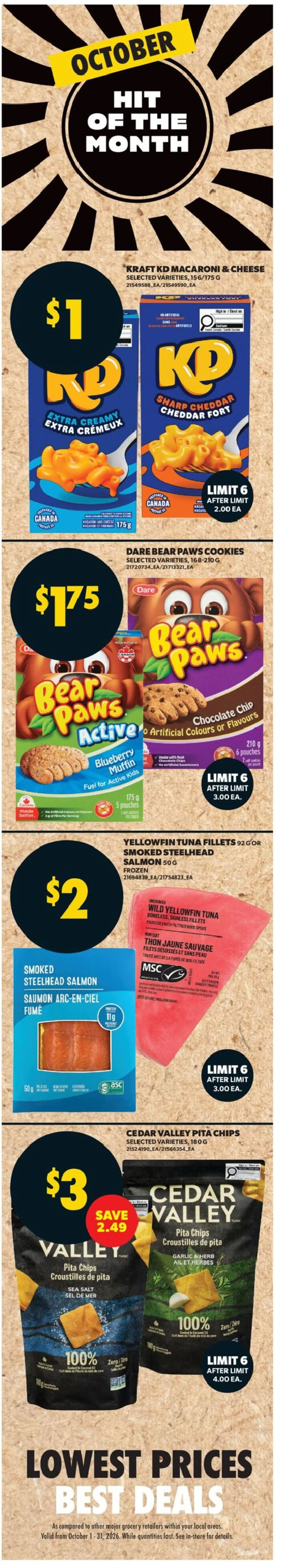 Real Canadian Superstore flyer valid from Oct 1, 2026 | Page: 5 | Products: Sweeteners, Coconut, Coconut oil, Cheddar