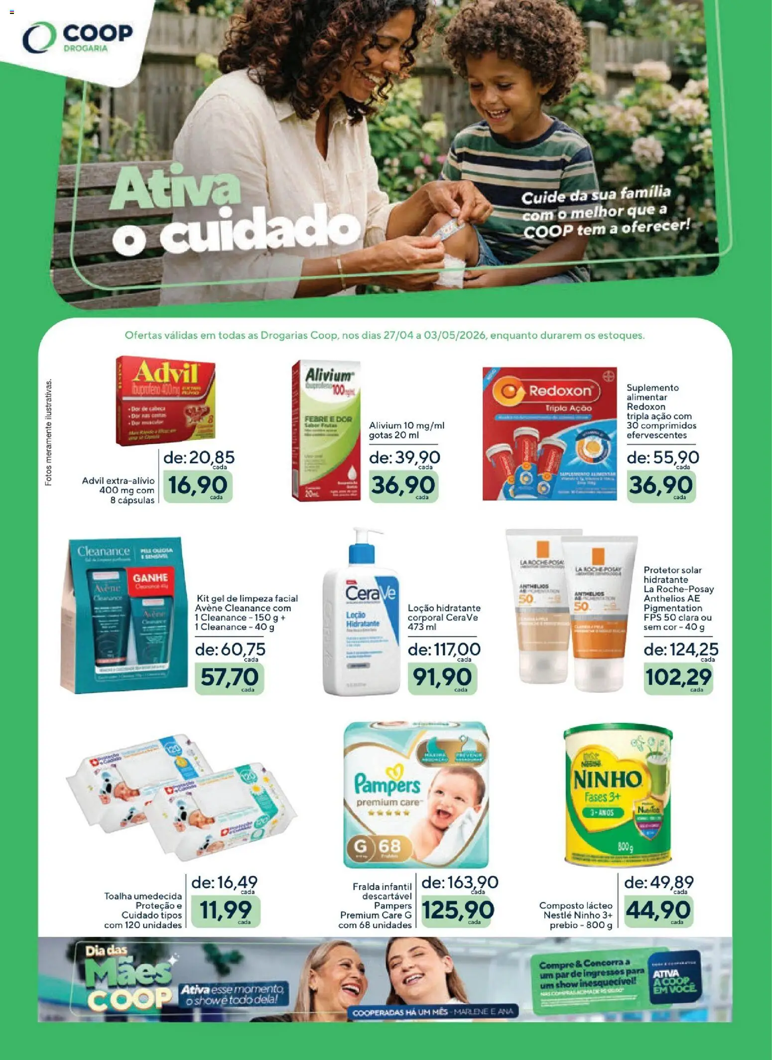 Coop Folheto - válido de 27.04.2026 | Página: 1 | Produtos: Pampers, Protetor solar, Hidratante corporal, Toalha umedecida