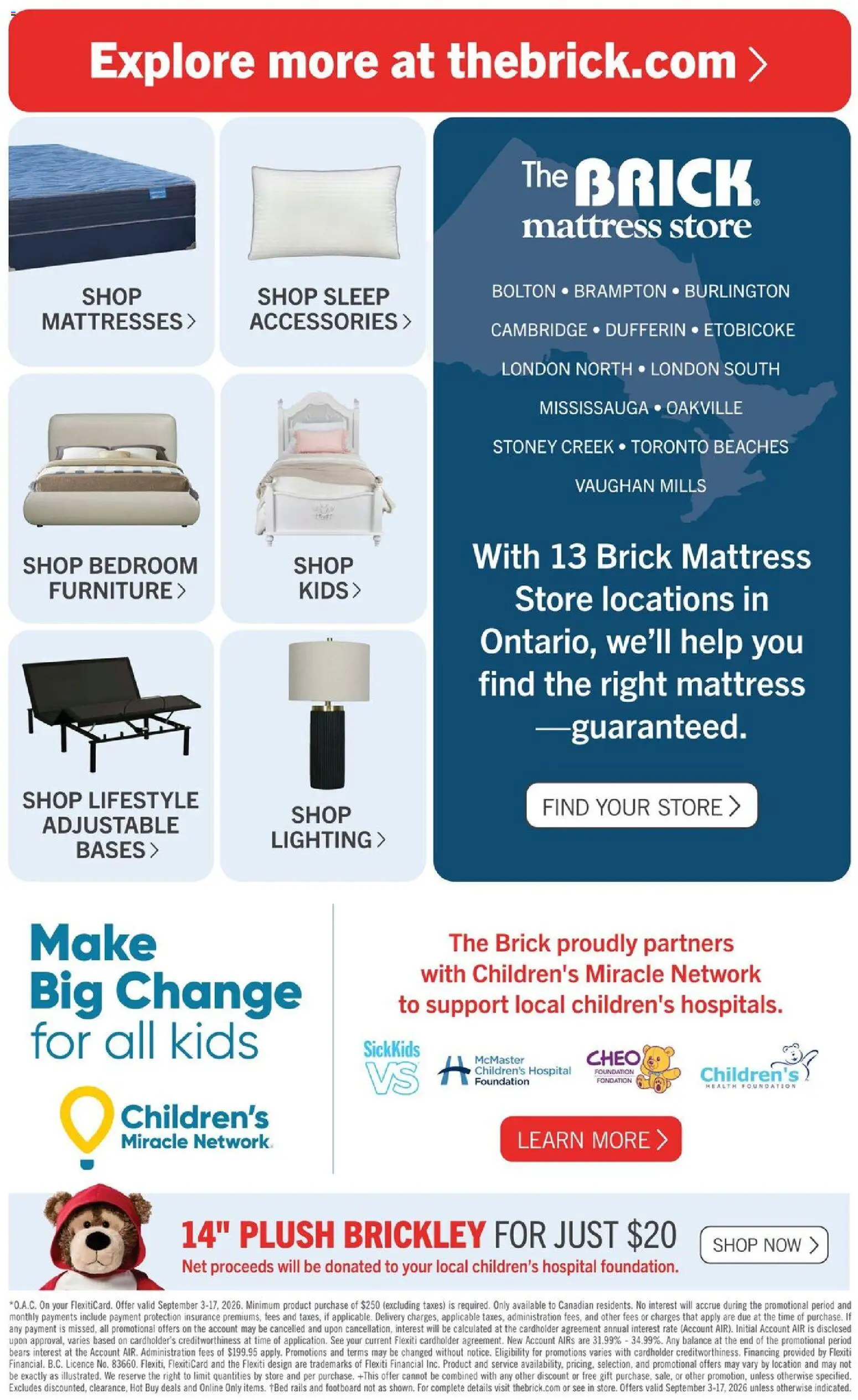 The Brick flyer valid from Sep 3, 2026 | Page: 11 | Products: Mattresses, Mattress, Lighting