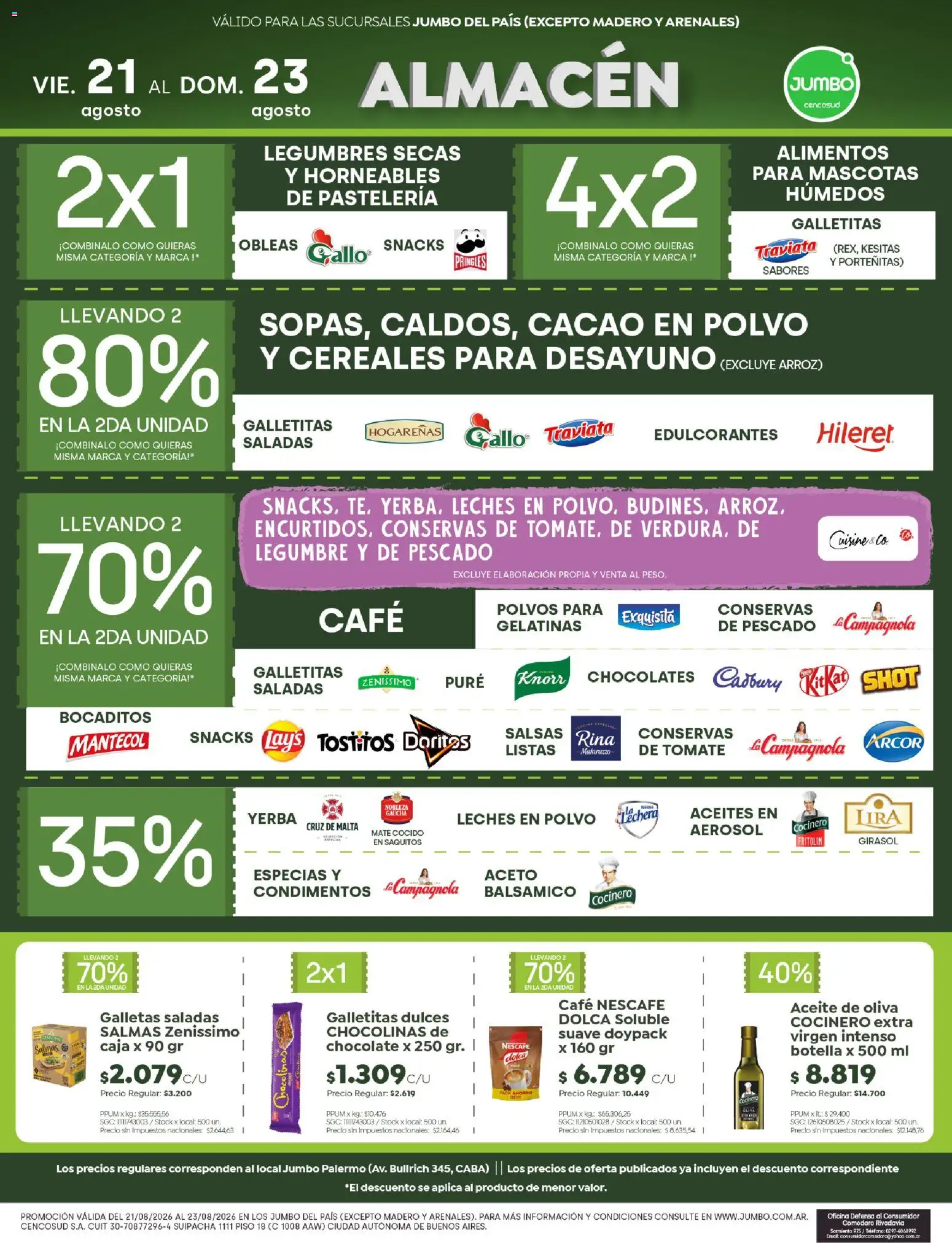Jumbo - Ofertas | Neuquén │ válido desde el 20/08/2026 | Página: 2 | Productos: Legumbres, Alimentos, Dulces, Cacao