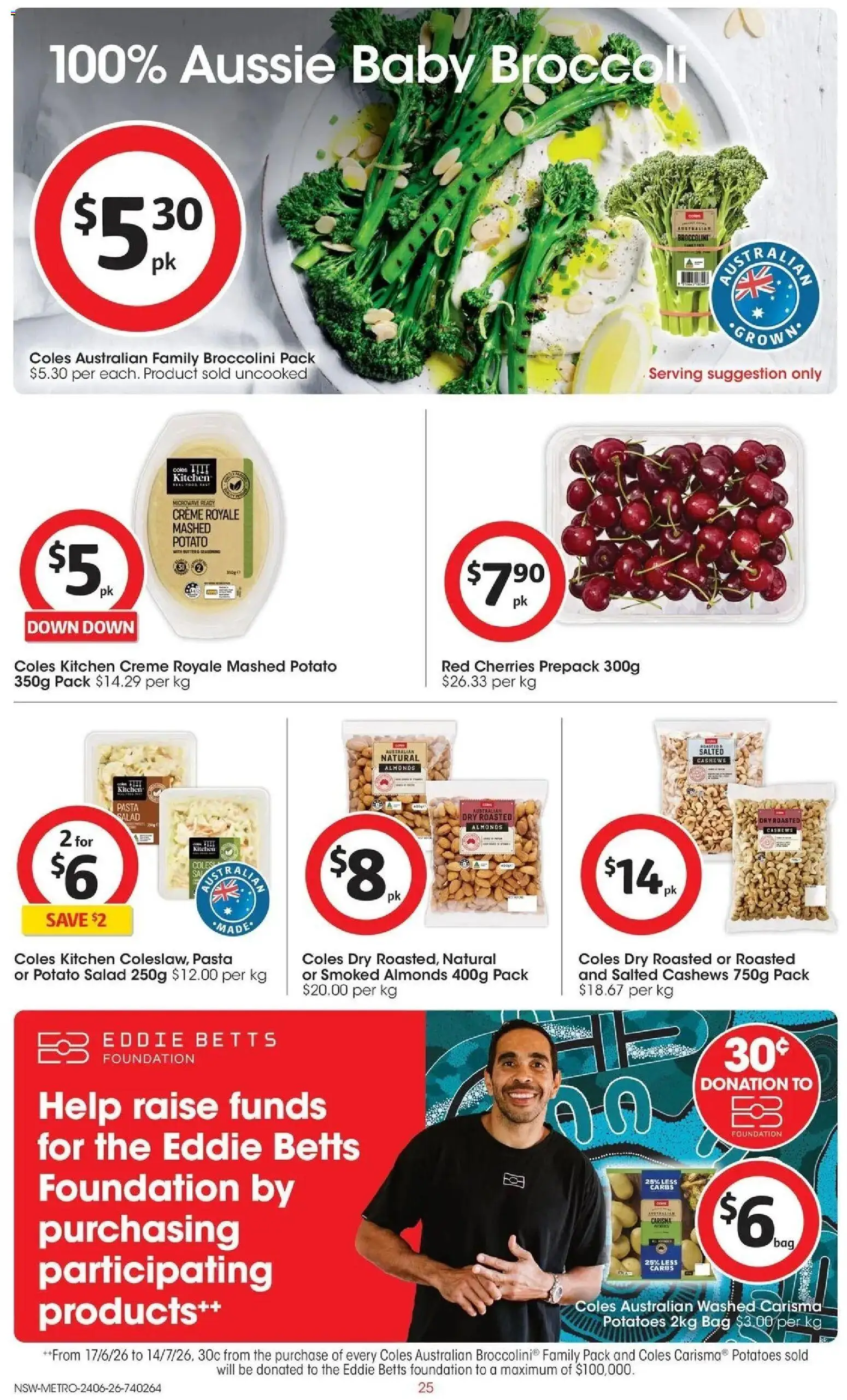 Coles catalogue - valid from 24/06/2026 | Page: 25 | Products: Cherries, Salad, Potatoes, Foundation