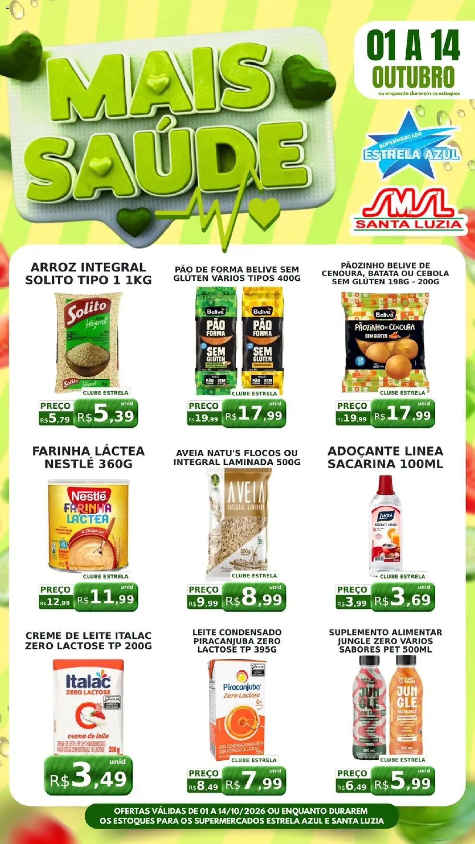 Estrela Azul Folheto - válido de 01/10/2026 | Página: 2 | Produtos: Cebola, Farinha láctea, Pão de forma, Leite condensado