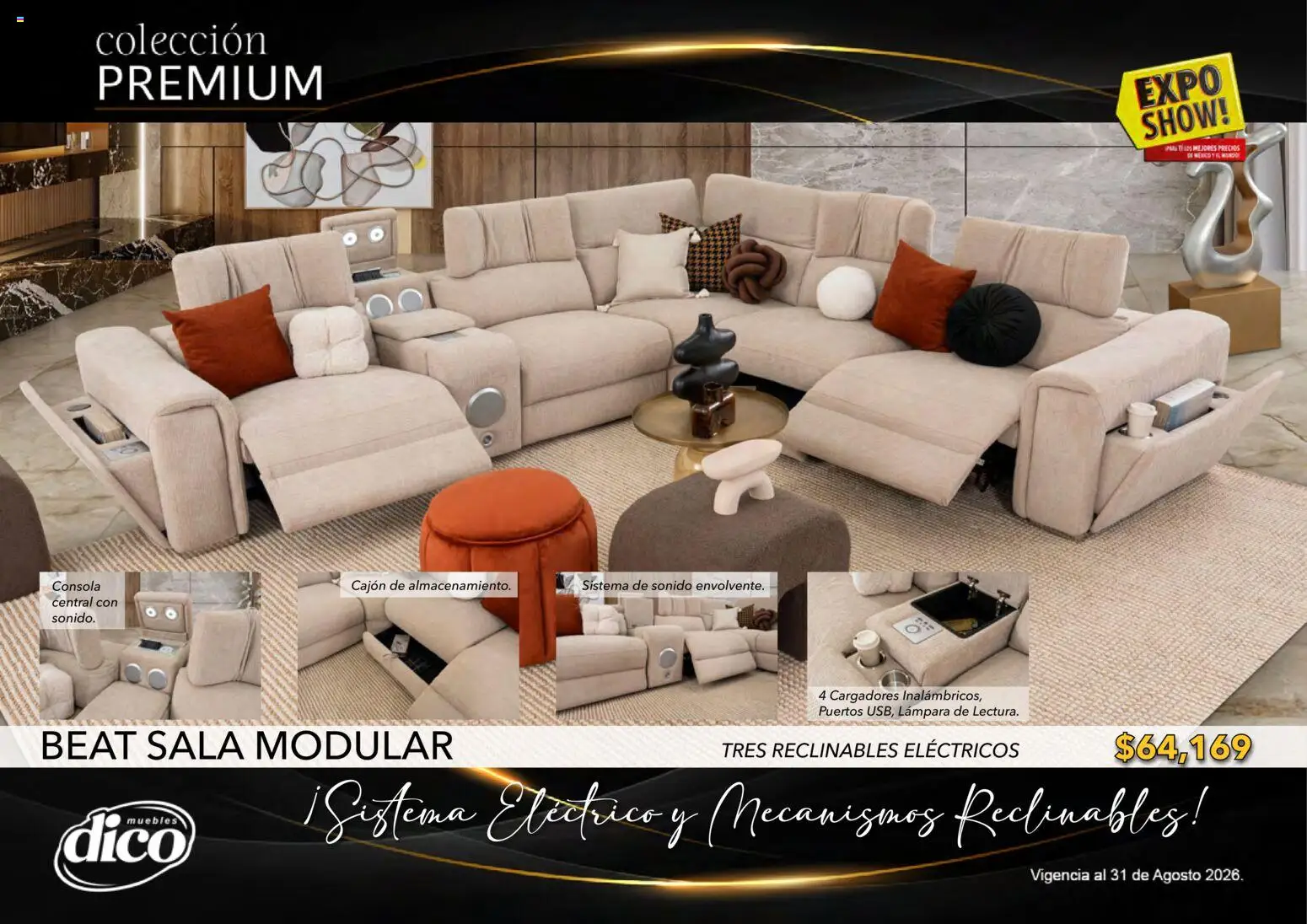 Nuevas ofertas de Muebles Dico válidas en toda la República Mexicana desde el 01/08/2026. ¡Encuentra las mejores ofertas en Muebles Dico catálogo Colección Premium! | Página: 25 | Productos: Modular, Lámpara