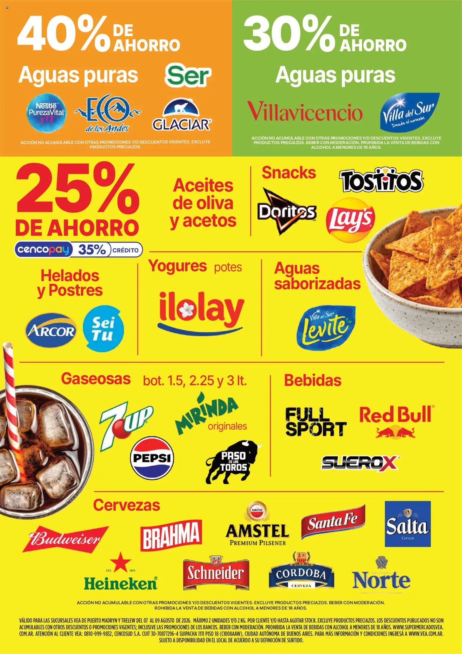 Vea - Volante fin de semana Chubut │ válido desde el 07/08/2026 | Página: 3 | Productos: Pepsi, Bebidas, Oliva, Cerveza
