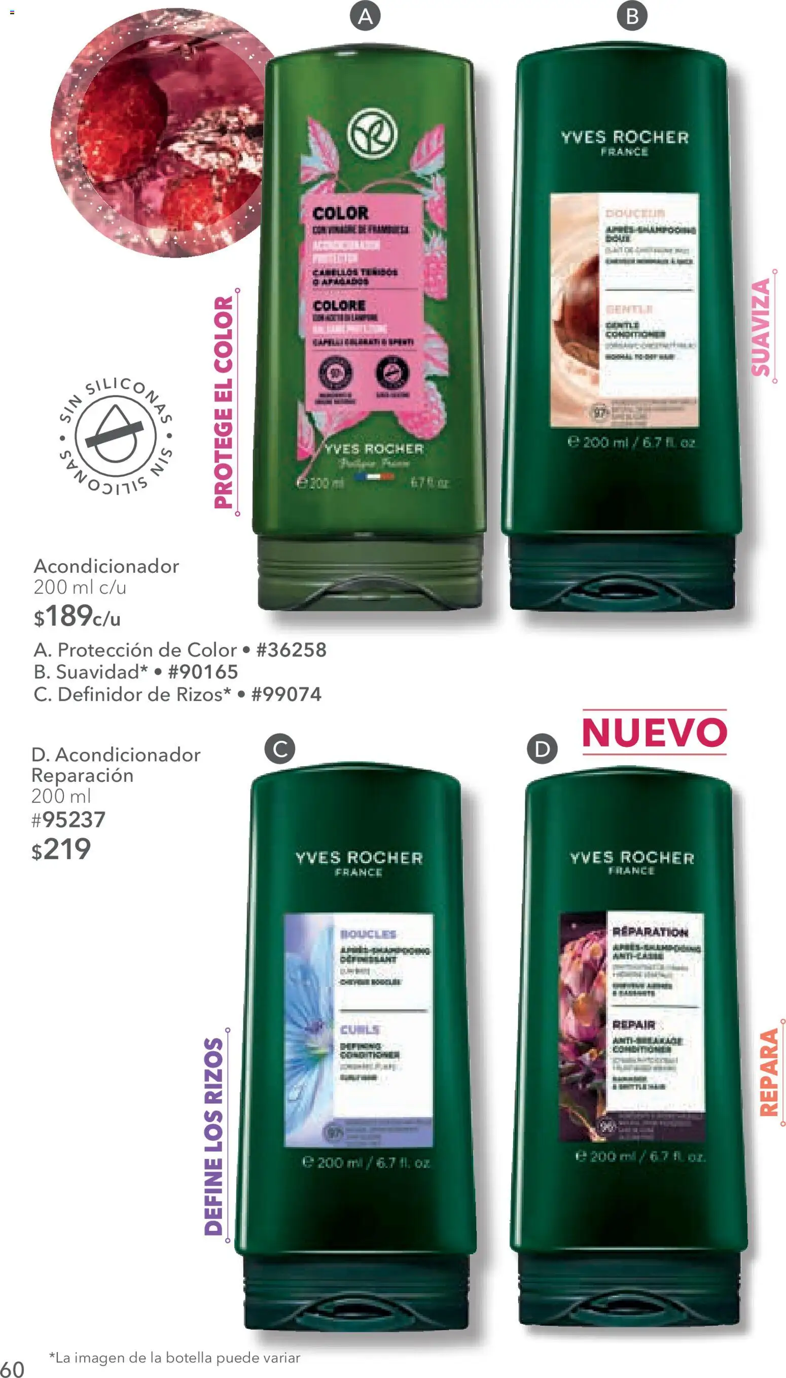 Nuevas ofertas de Yves Rocher válidas en toda la República Mexicana desde el 14/07/2026. ¡Encuentra las mejores ofertas en Yves Rocher campaña 10 2026! | Página: 60 | Productos: Botella, Acondicionador