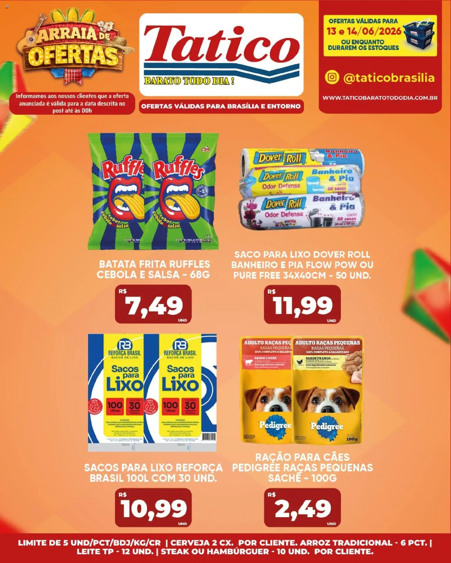 Tatico Folheto - válido de 13.06.2026 | Página: 18 | Produtos: Cebola, Hambúrguer, Pia, Batata