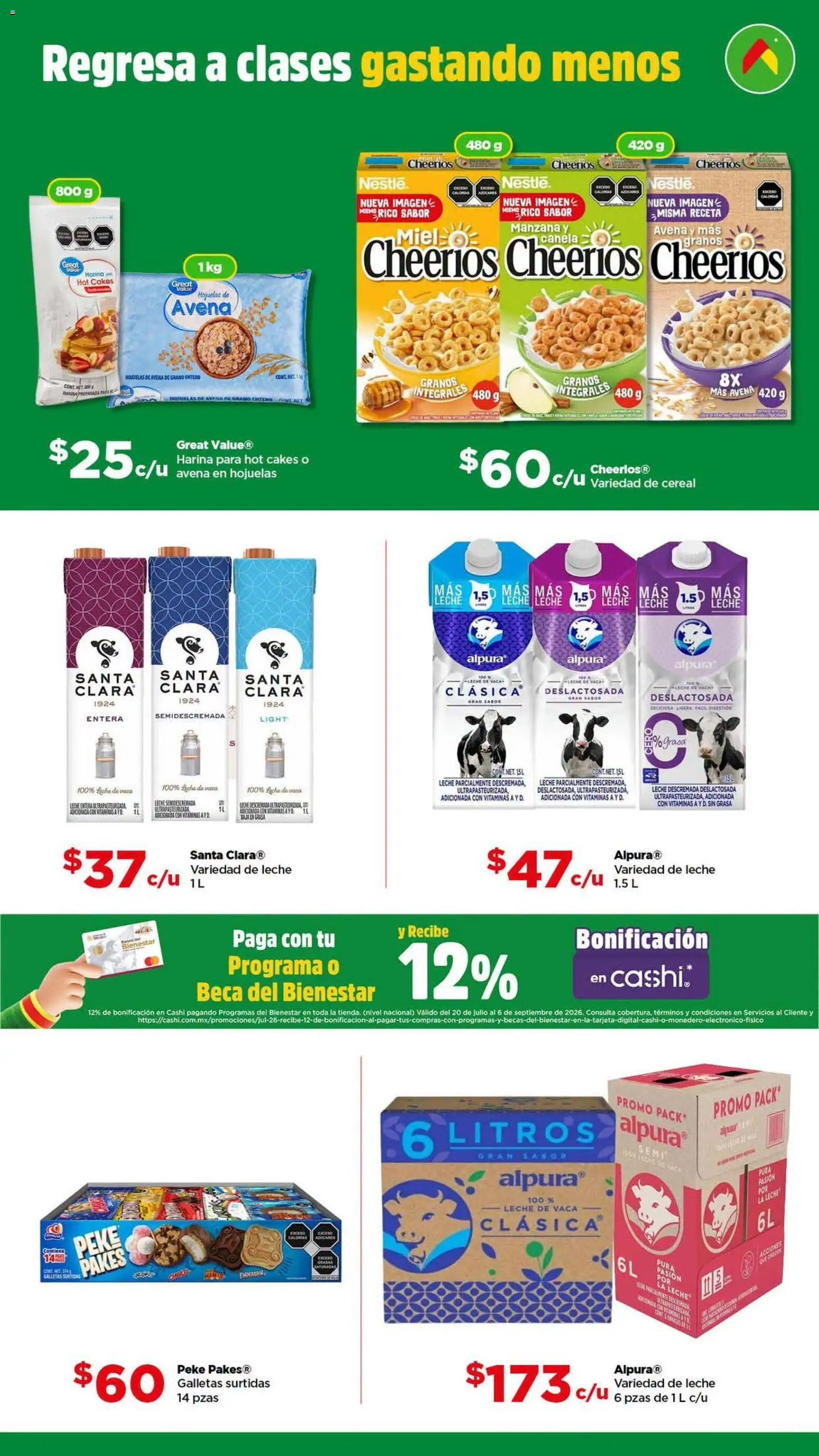 Nuevas ofertas de Bodega Aurrerá válidas en toda la República Mexicana desde el 07/08/2026. ¡Encuentra las mejores ofertas en Bodega Aurrerá folleto Llena tu lonchera! | Página: 3 | Productos: Avena, Manzana, Vitaminas, Leche semidescremada