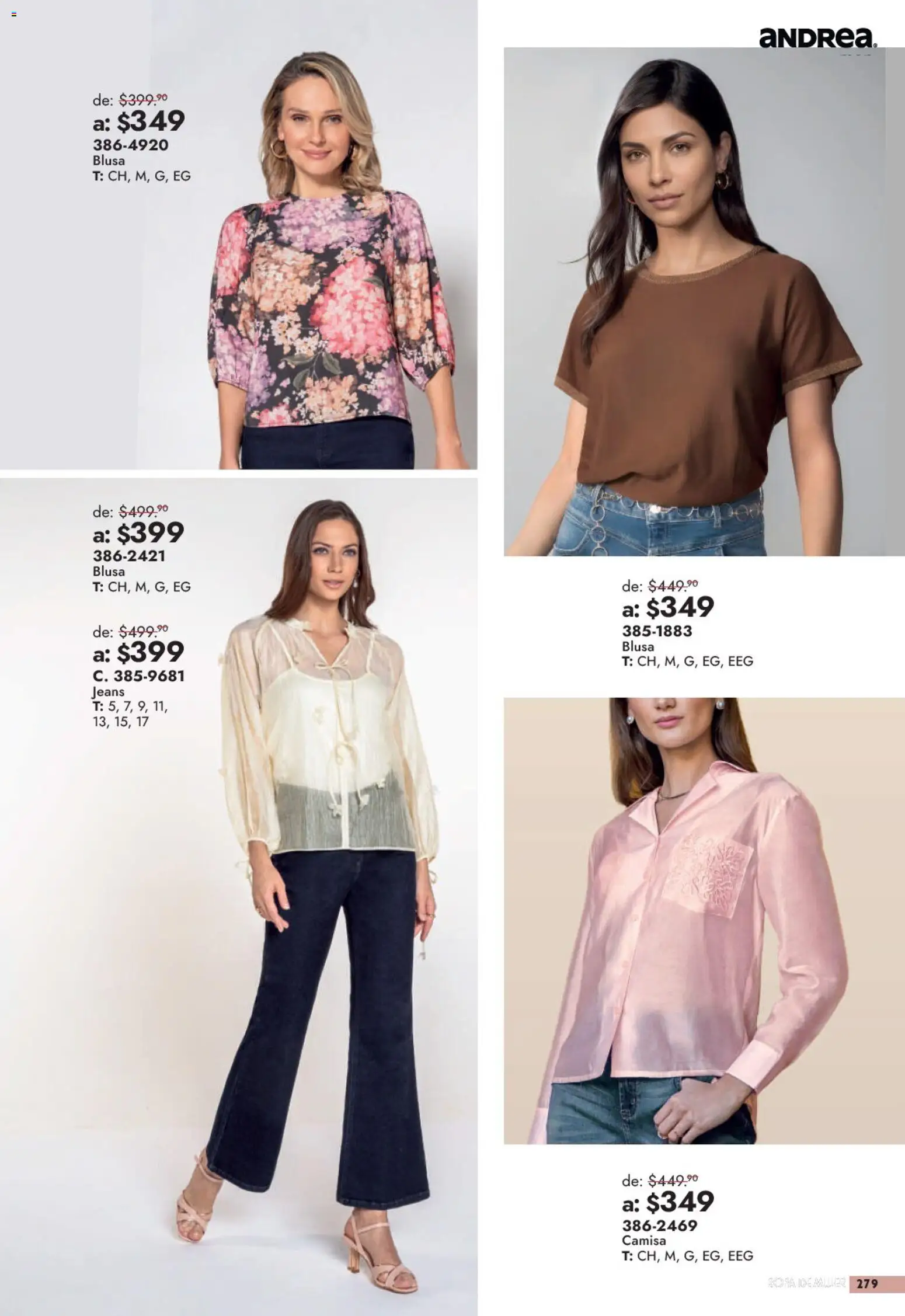 Nuevas ofertas de Andrea válidas en toda la República Mexicana desde el 13/09/2026. ¡Encuentra las mejores ofertas en Andrea catálogo Outlet! | Página: 279 | Productos: Blusa, Camisa, Ropa