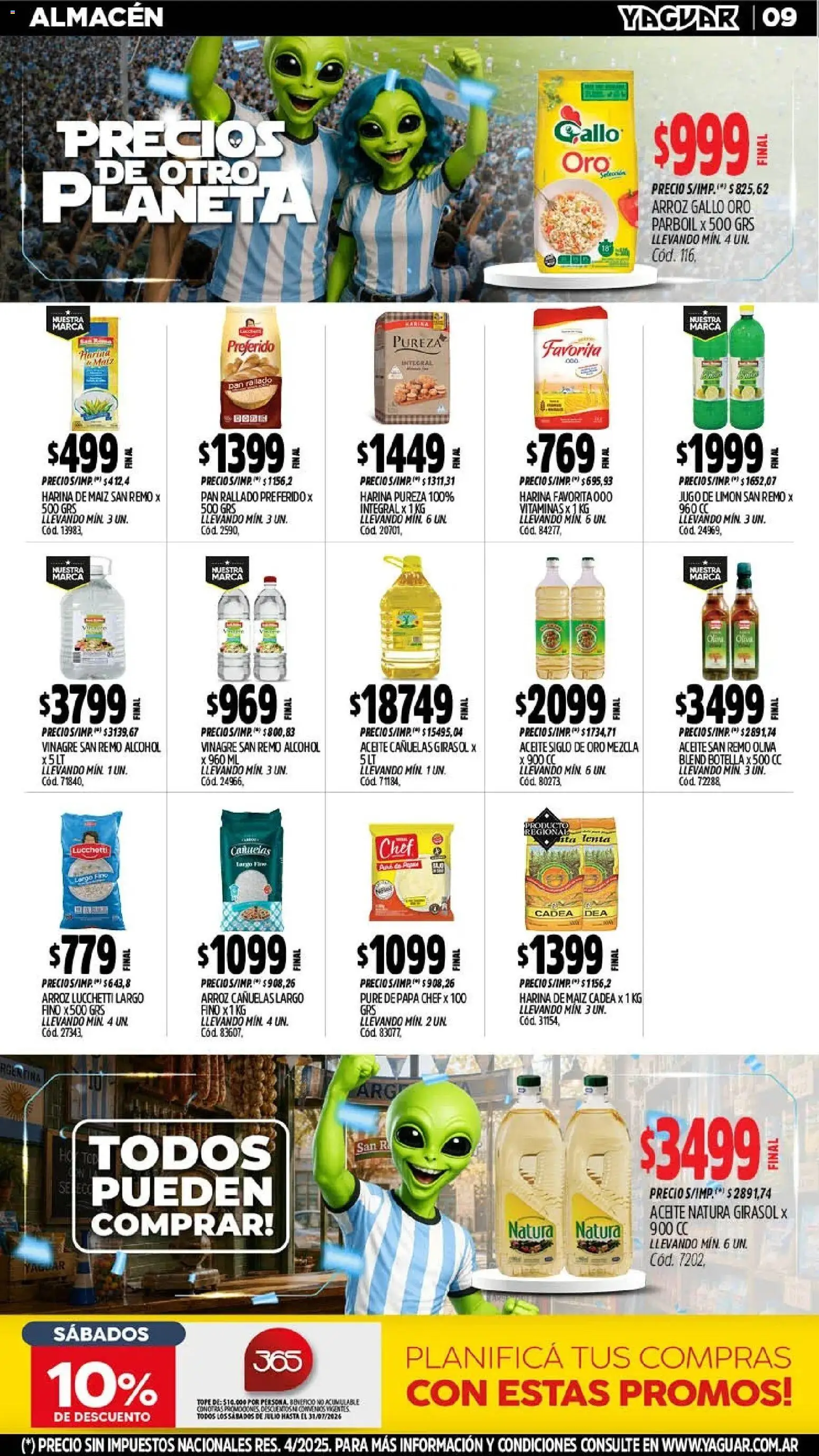 Yaguar - Oferta Semanal Neuquen │ válido desde el 06/07/2026 | Página: 11 | Productos: Harina, Maiz, Pan, Jugo