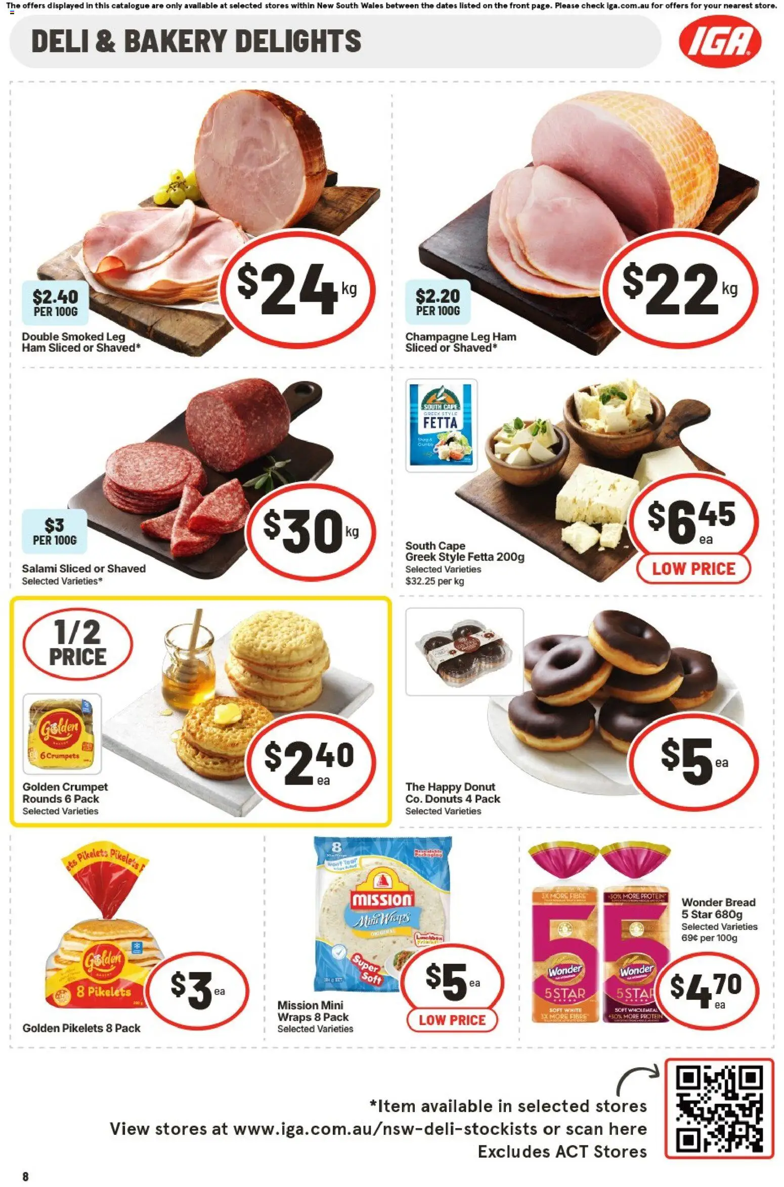 IGA catalogue - valid from 20.05.2026 | Page: 9 | Products: Crumpets, Bread, Salami, Ham